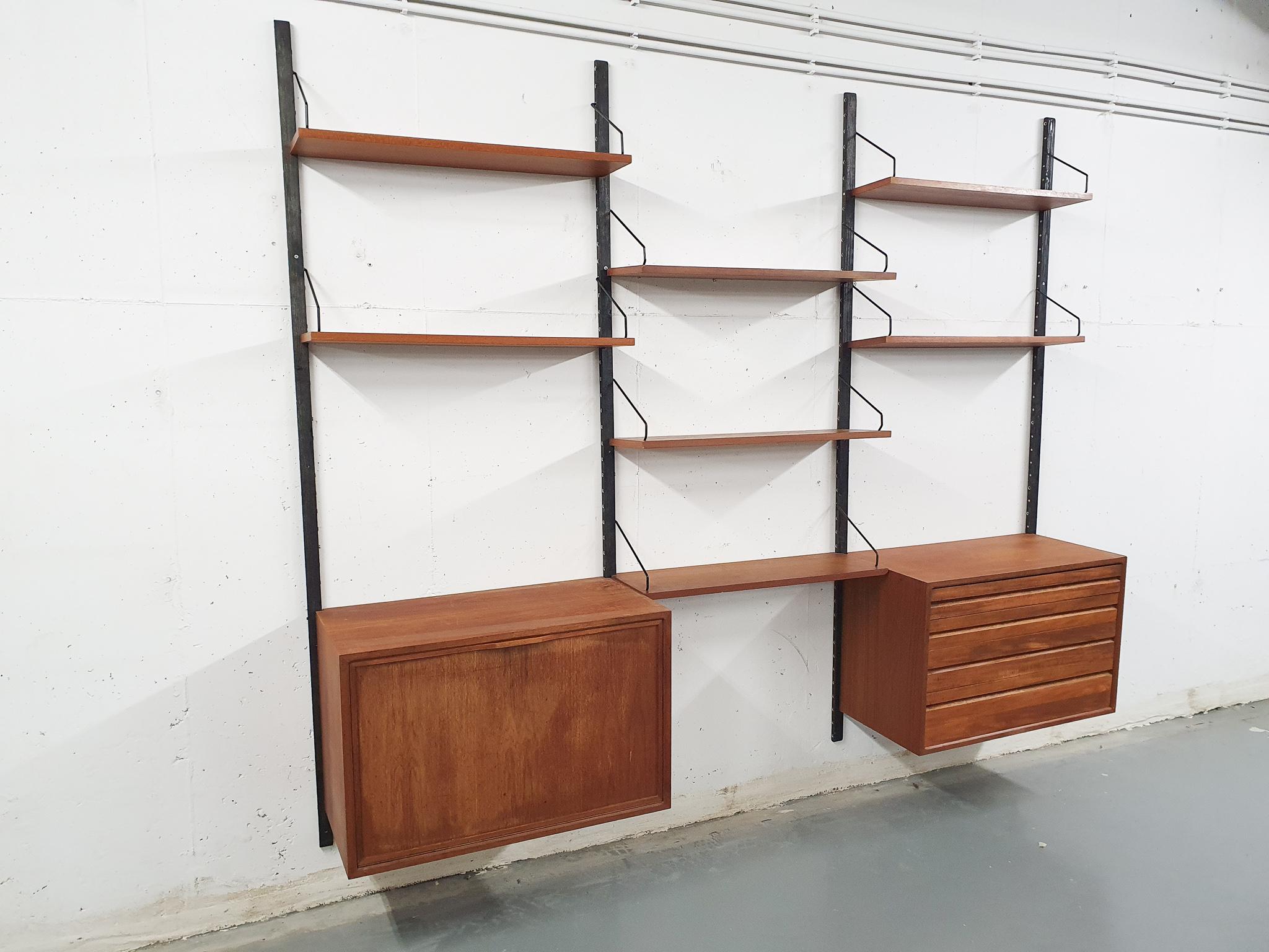 Mid-Century Modern Teak Wall Shelves by Poul Cadovius for Royal System, Denmark, 1950s