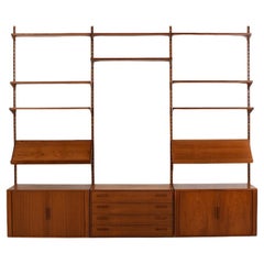 Sistema a parete in teak di Kai Kristiansen per FM Denmark 1960s
