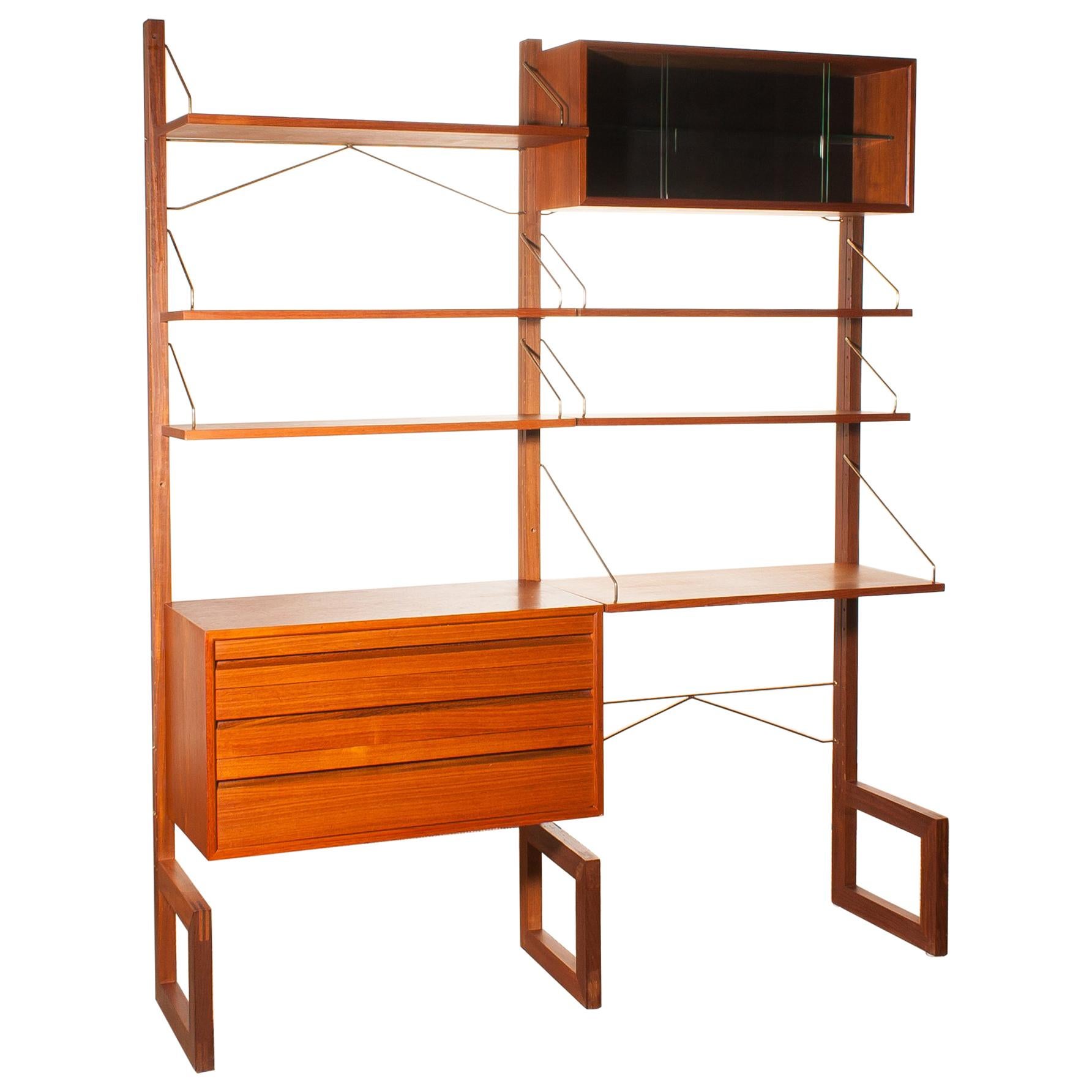 Teak Wall System Unit by Poul Cadovius for Cado, Denmark, 1960s