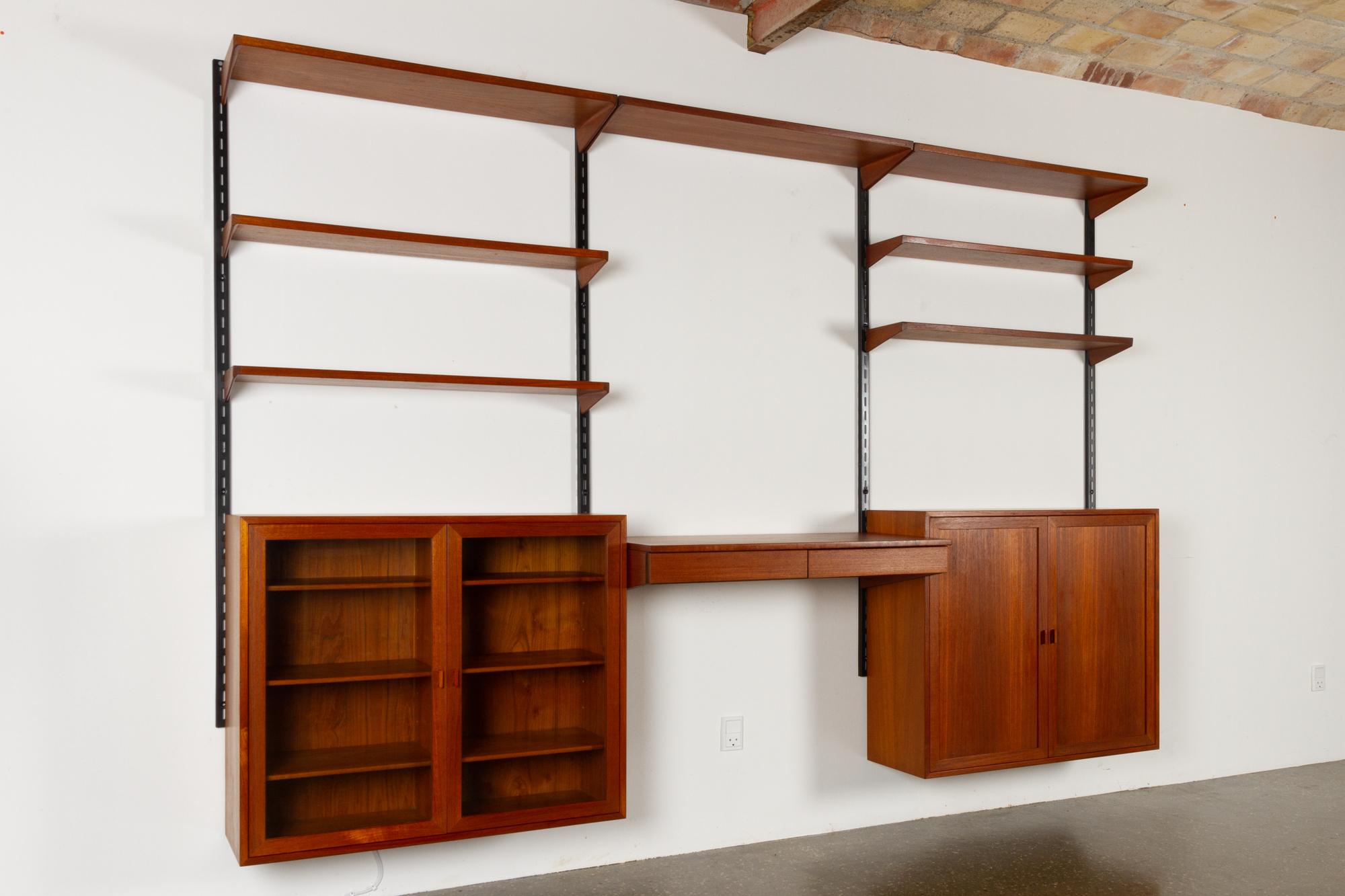 Danish Teak Wall Unit by Kai Kristiansen for FM, 1960s