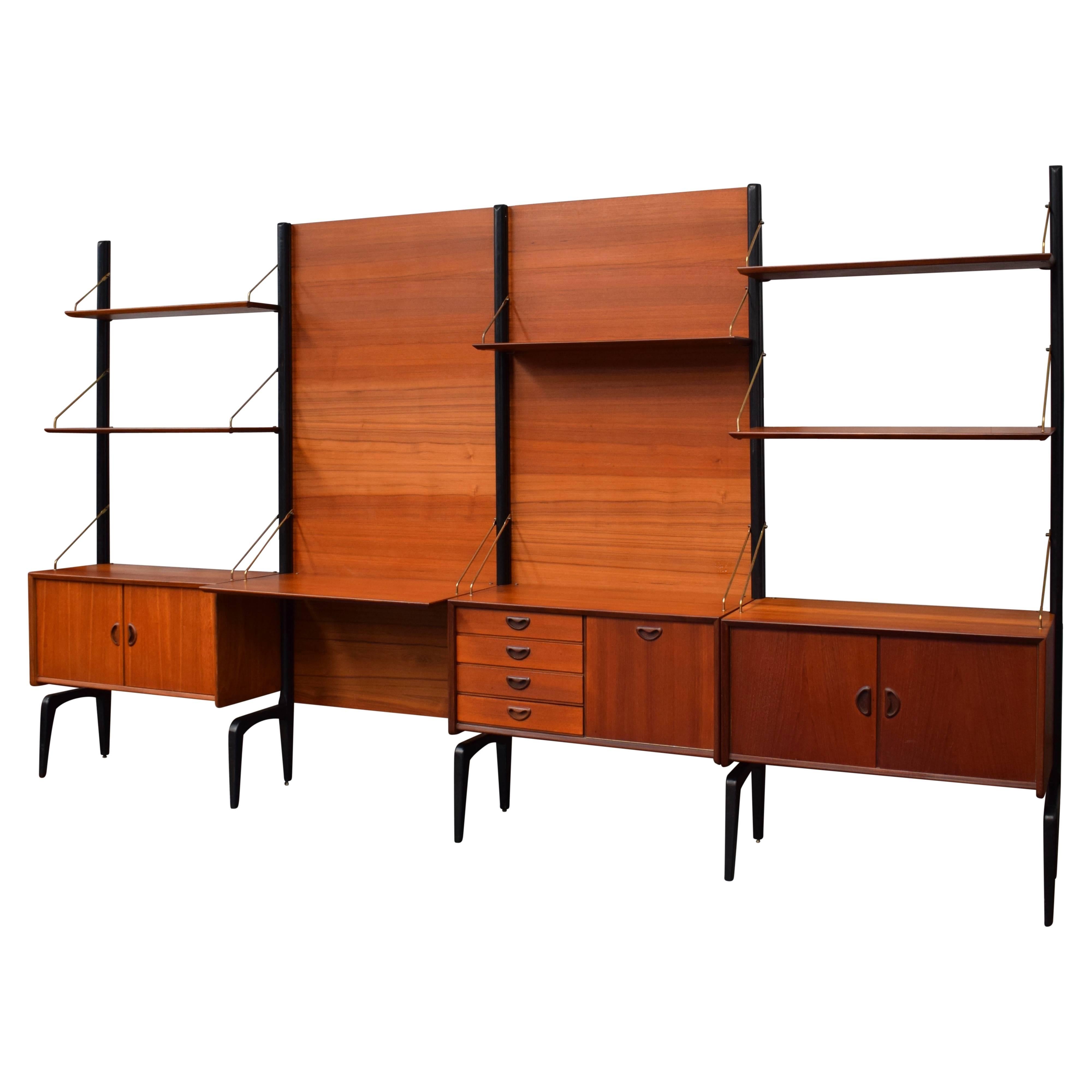 Dutch Teak Wall Unit by Louis Van Teeffelen, circa 1960