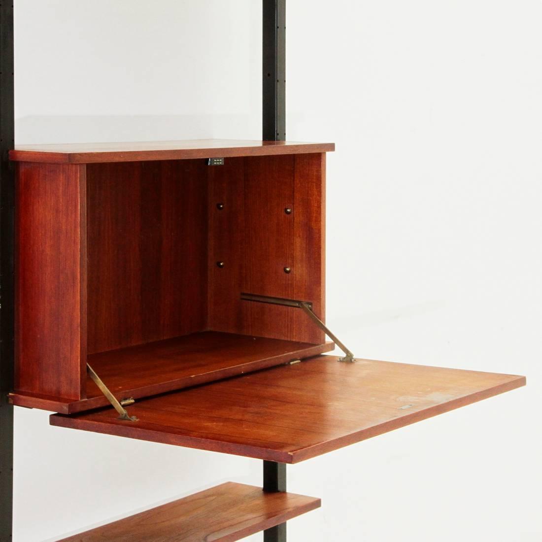 Metal Teak Wall Unit by Marco Lavarello for Domus Linea, 1960s