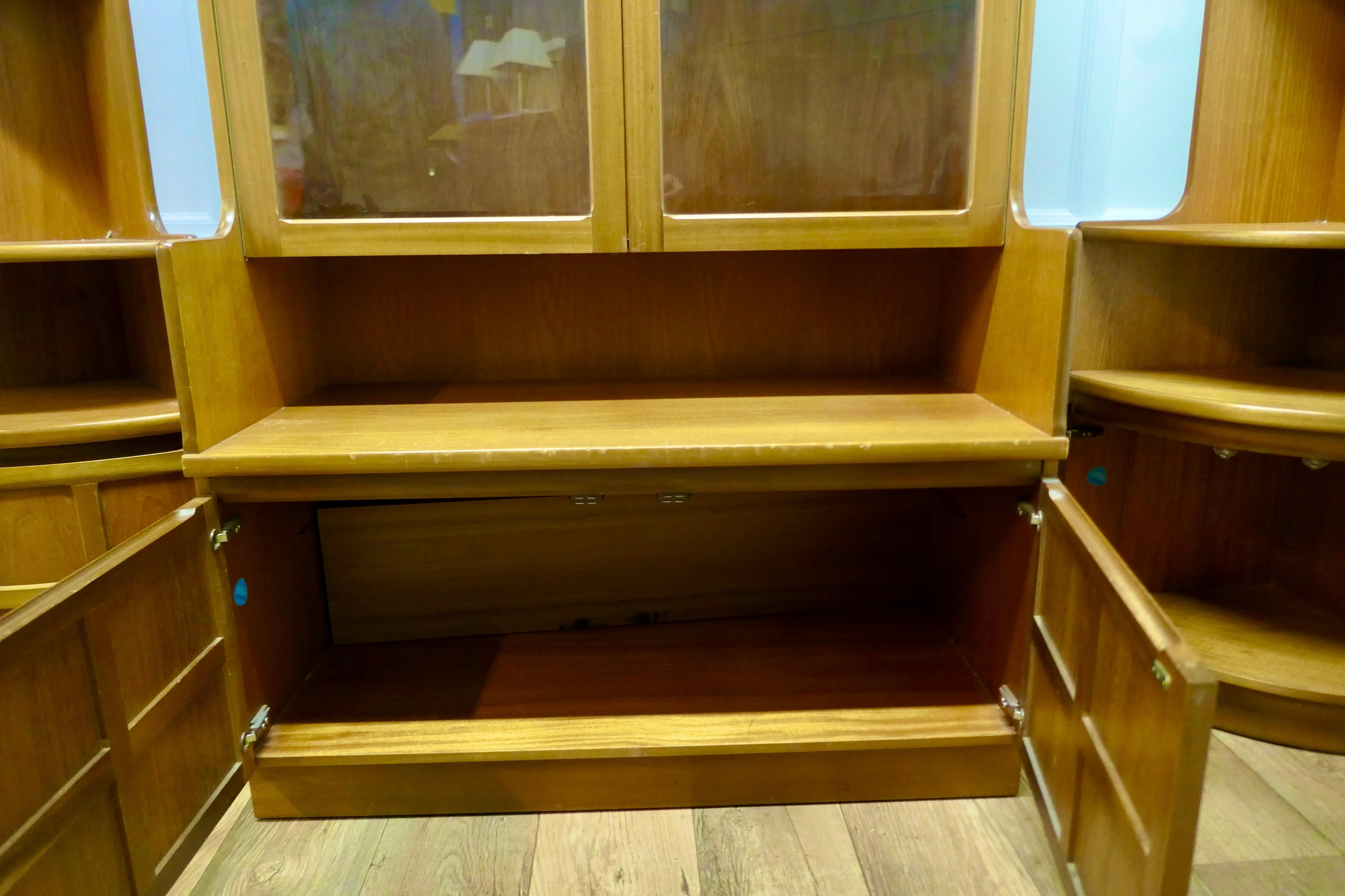 Late 20th Century Teak Wall Unit by Nathan Furniture, 2 Corner & 1 Main Unit For Sale