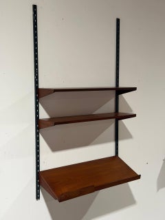 Teak Wall Unit with 3 Shelves Danish Mid-Century Modern