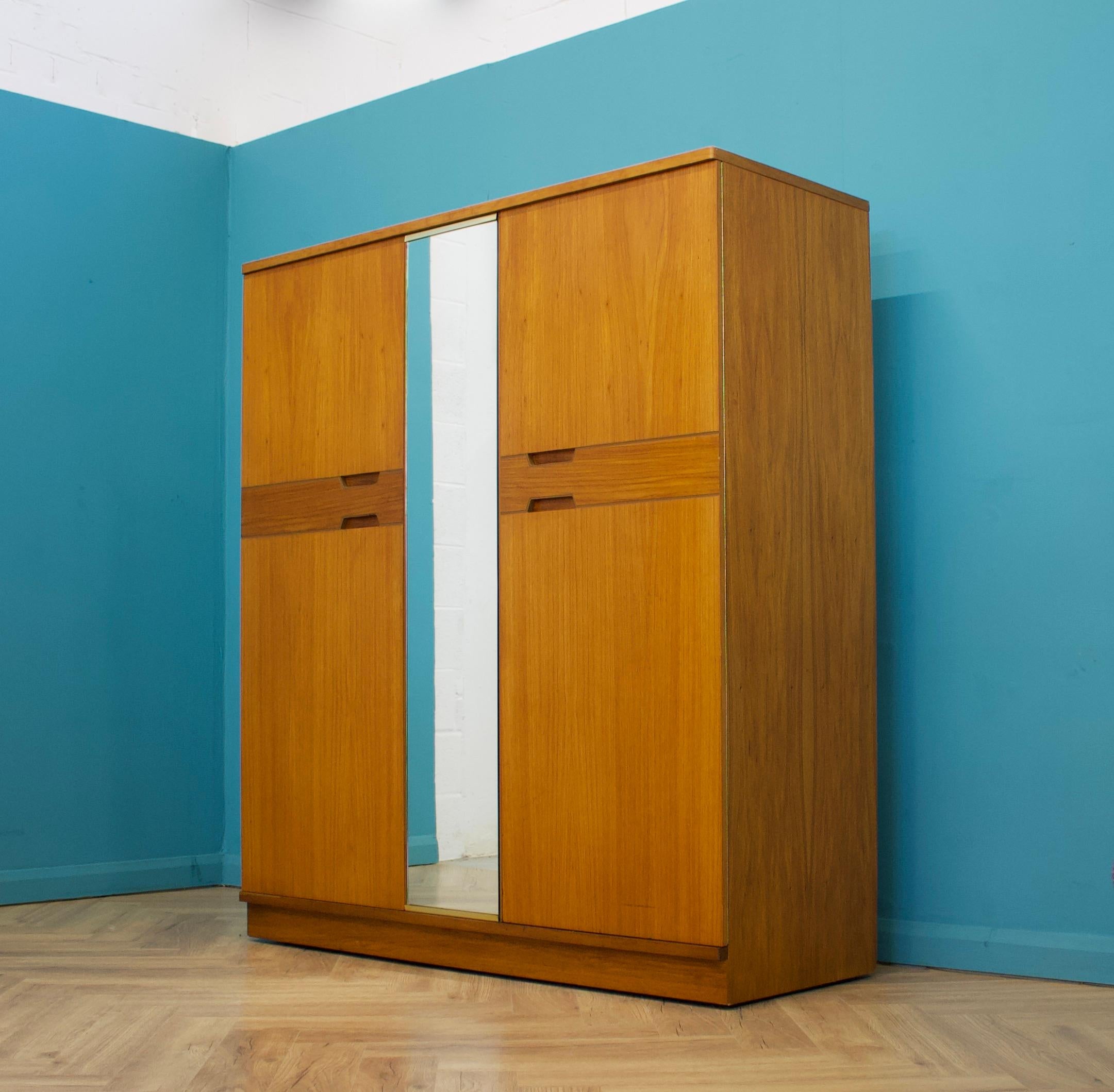 British Teak Wardrobe from Uniflex, 1960s