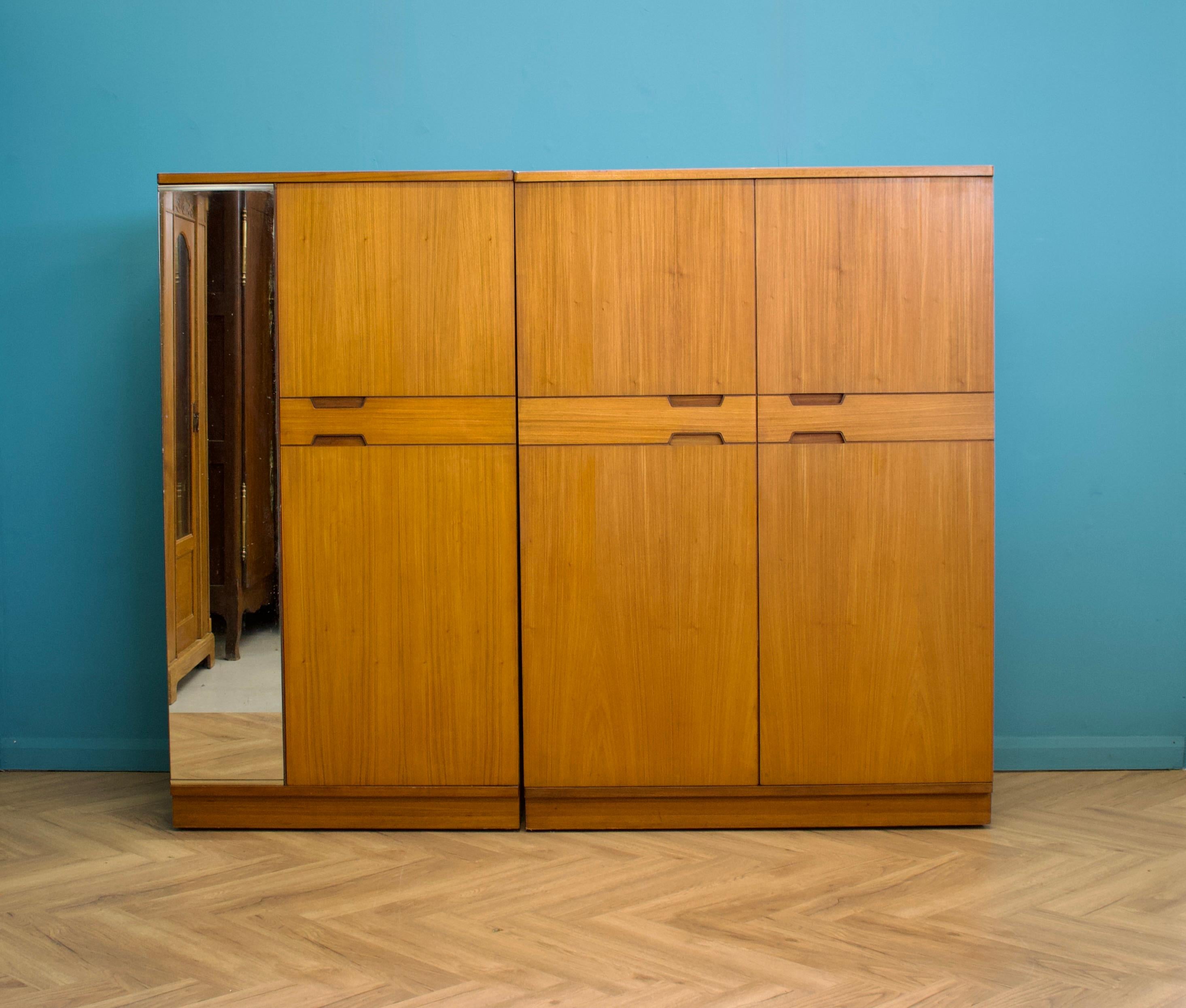 Veneer Teak Wardrobe from Uniflex, 1960s For Sale