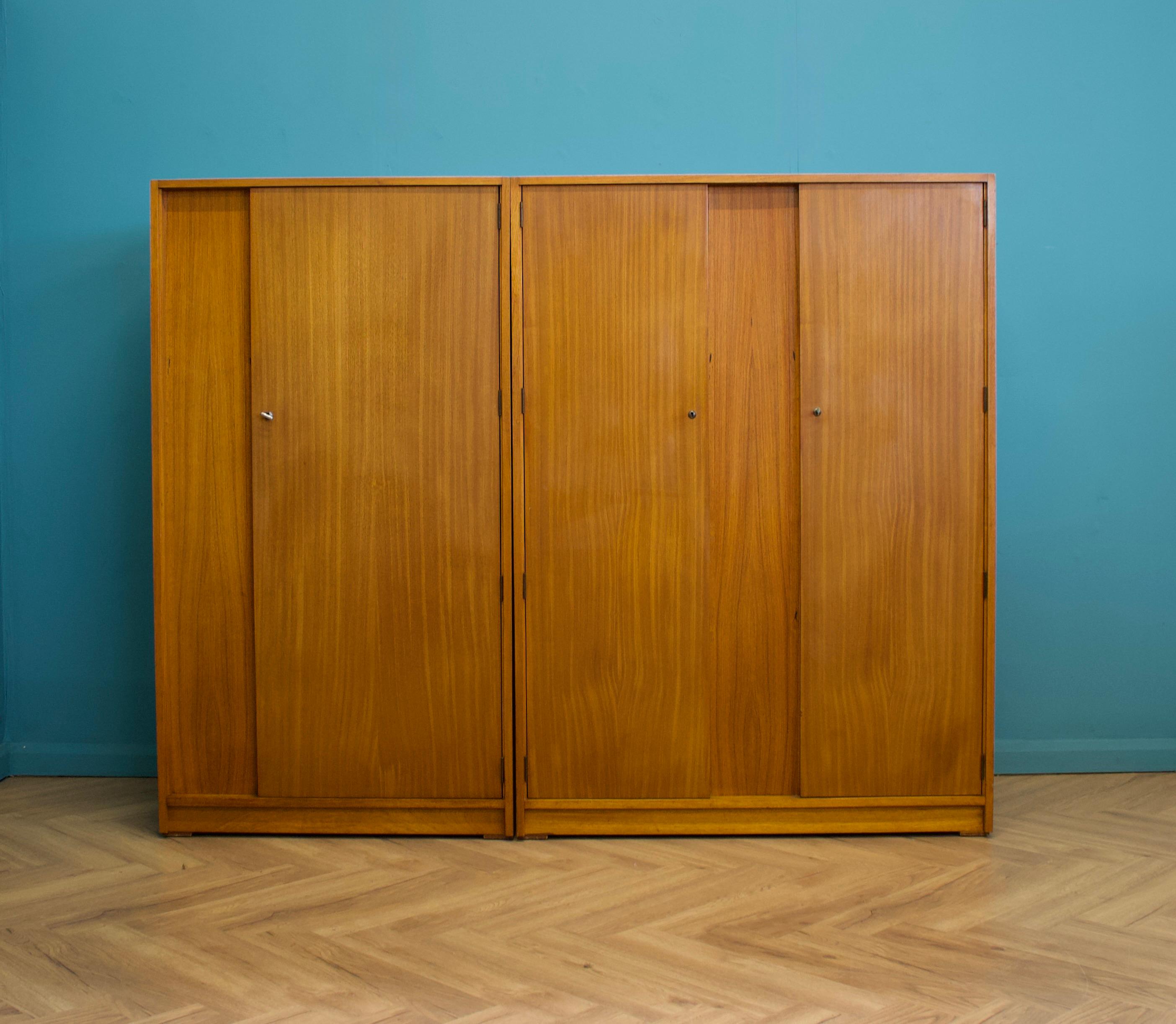 Veneer Teak Wardrobe from Uniflex, 1960s For Sale