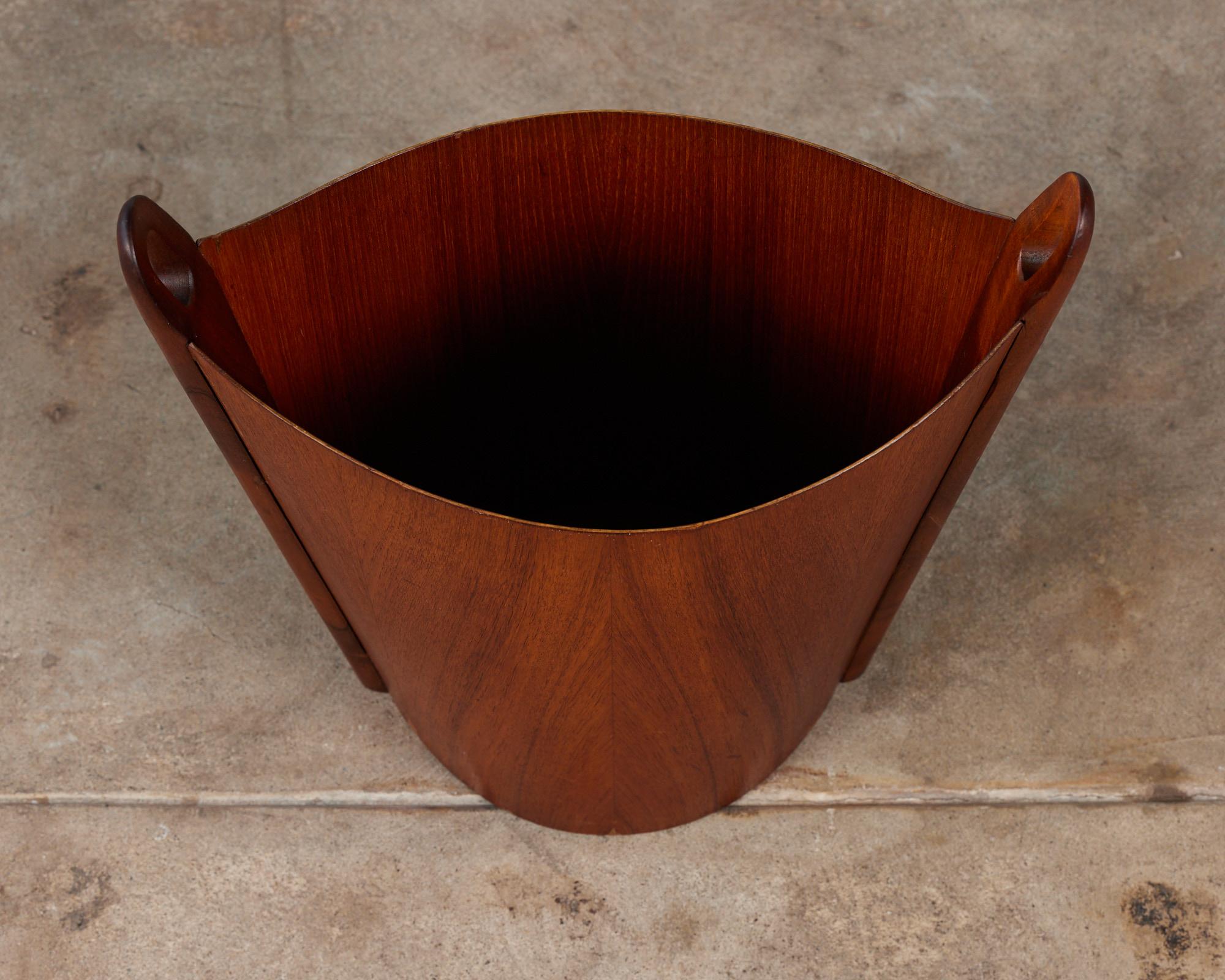 Teak Wastebasket by Einar Barnes for P.S. Heggen For Sale 1