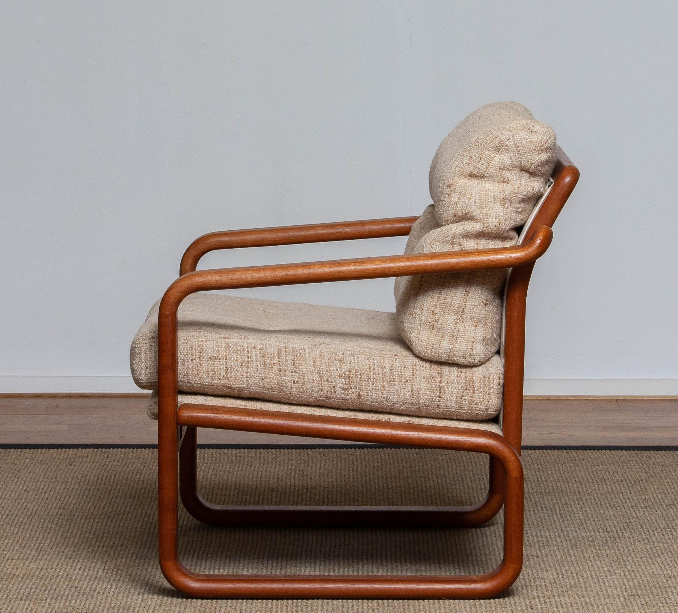Danish Teak with Wool Cushions Lounge / Easy / Club Chair by DHS Design Denmark 1980 For Sale