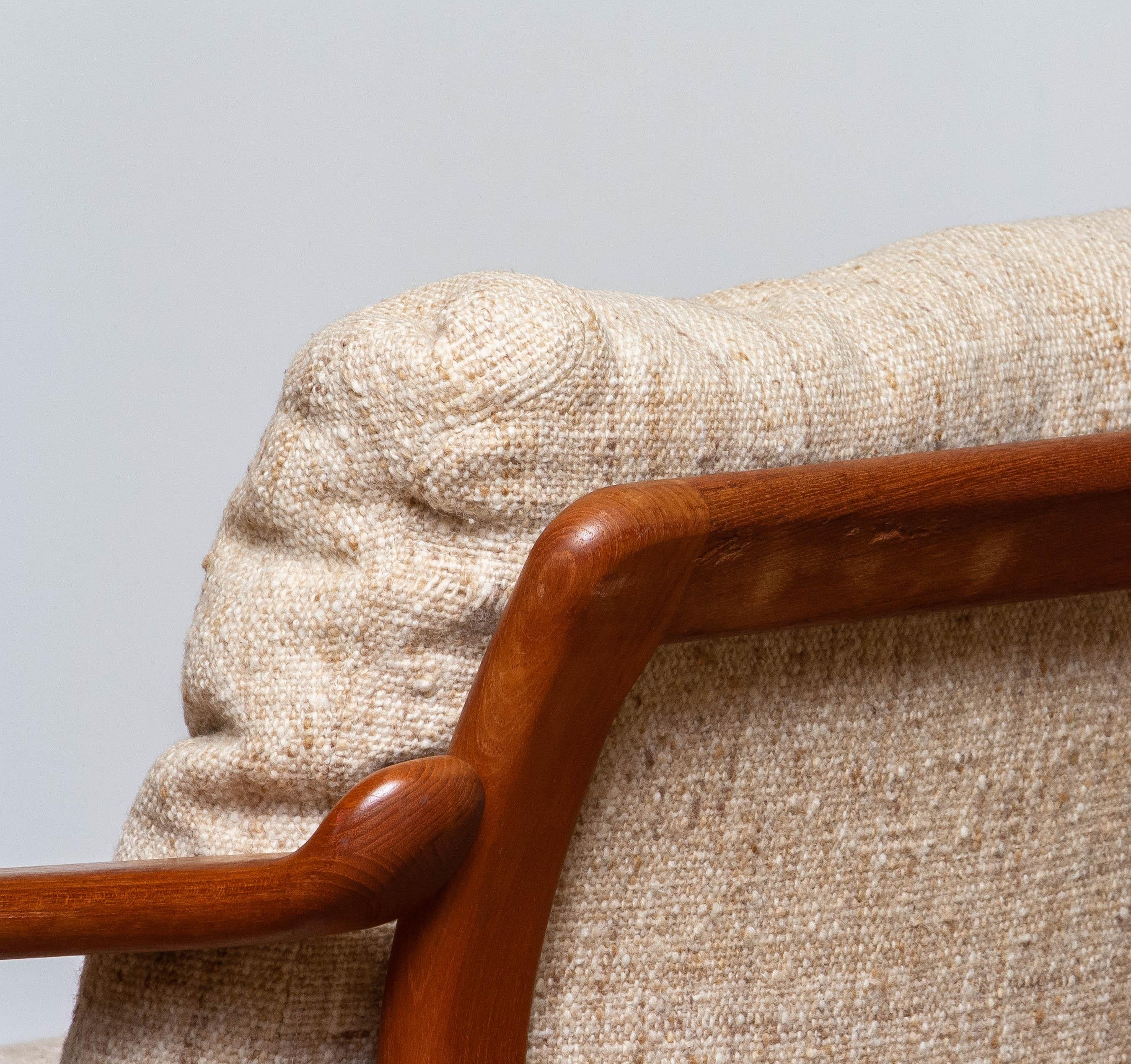 Late 20th Century Teak with Wool Cushions Lounge / Easy / Club Chair by DHS Design Denmark 1980 For Sale