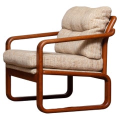 Fauteuil de salon/fauteuil/chair club en teck avec coussins en laine par DHS Design Denmark 1980