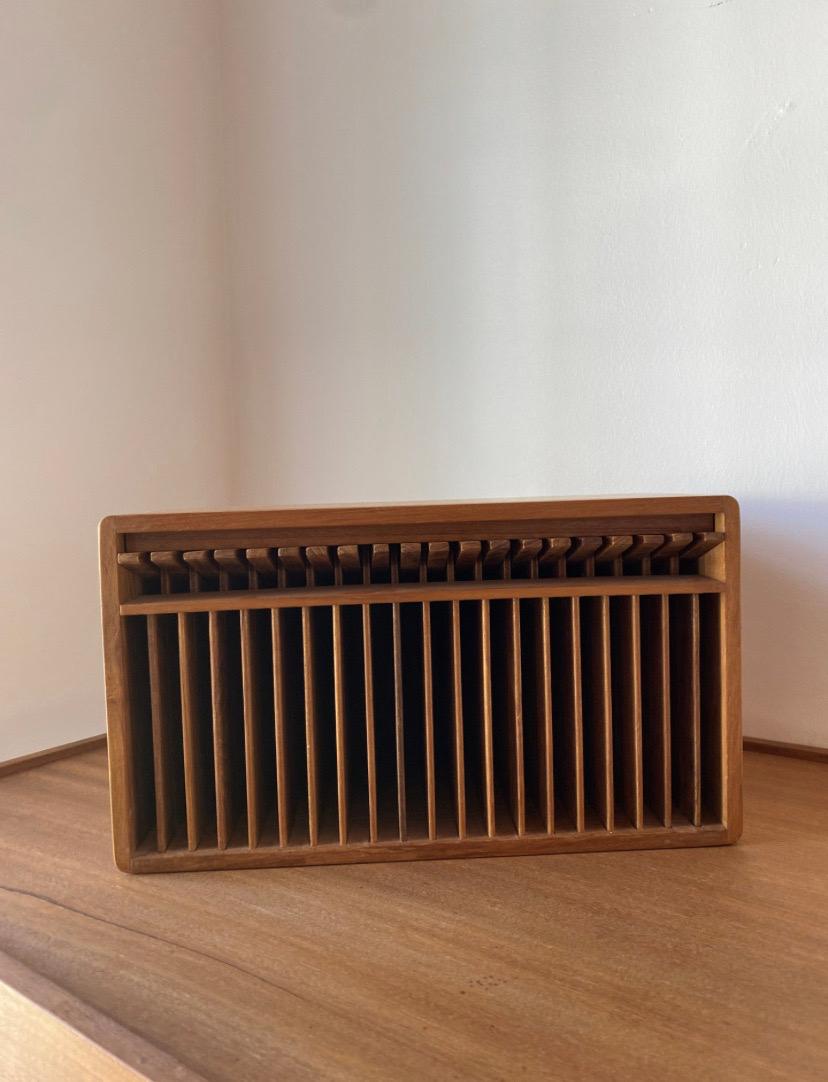 Minimalist Teak Wood 20 CD Holder & Organizer for Wall or Shelf Kalmar Designs