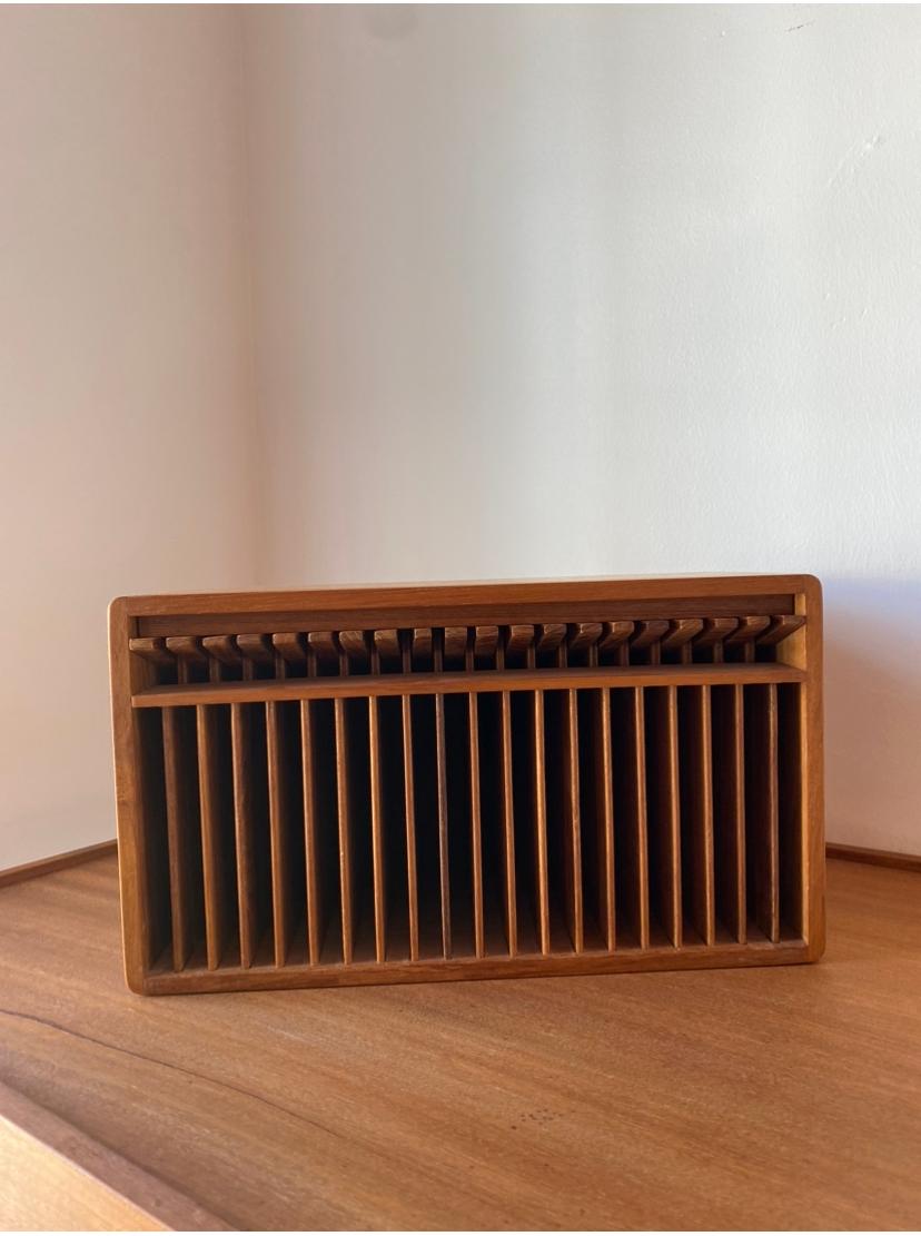 Minimalist Teak Wood 20 CD Holder & Organizer for Wall or Shelf Kalmar Designs