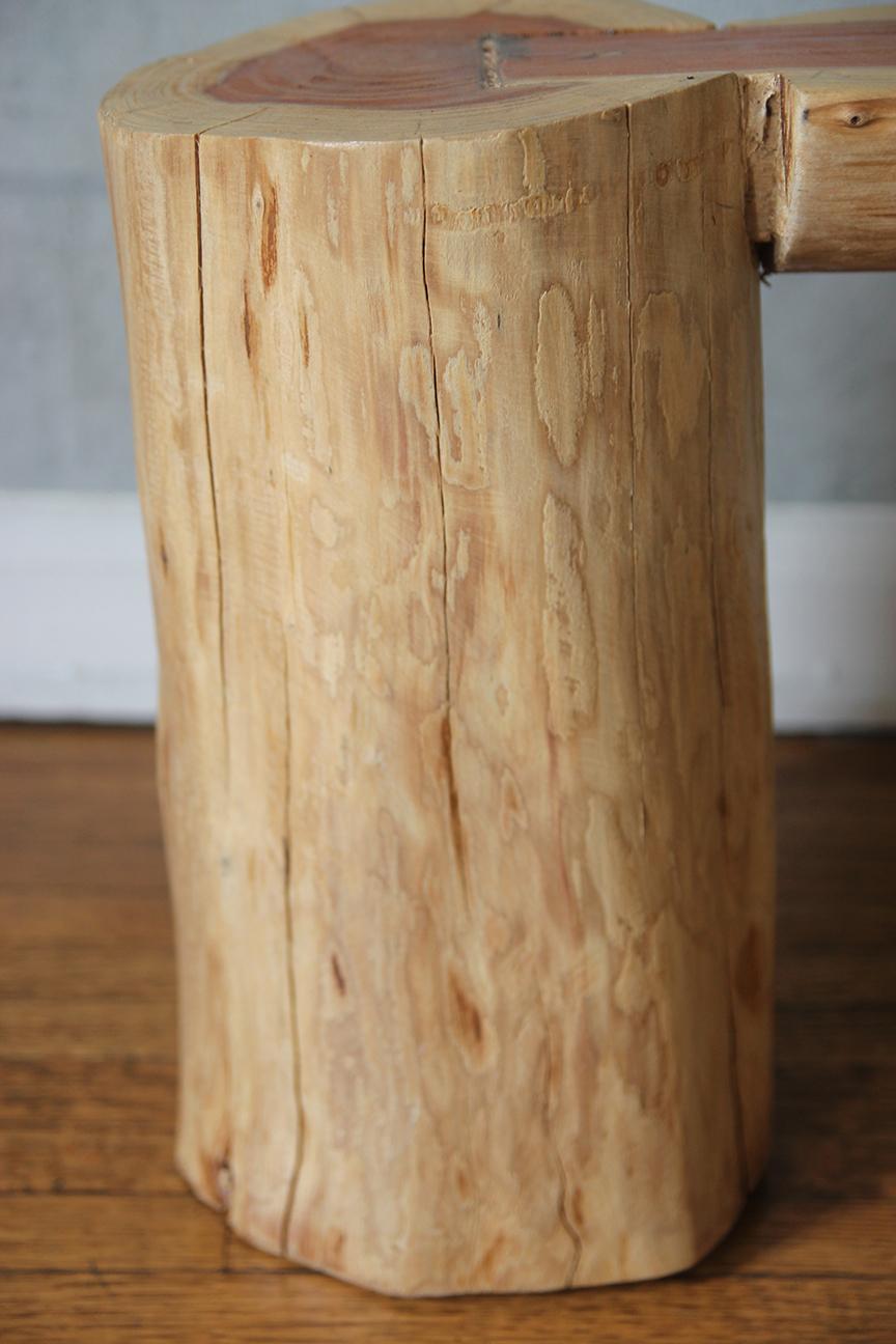 Banco de Madera de Teca, Orgánico Moderno, Patas Cilíndricas en venta 4