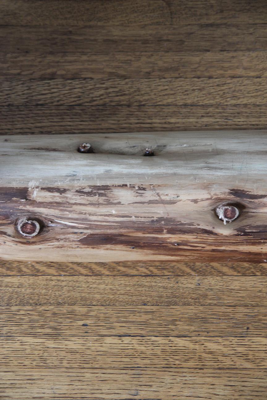 Banco de Madera de Teca, Orgánico Moderno, Patas Cilíndricas en venta 8