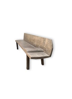 Teak Wood Bench with Carved Pillow from Madura Island, East Java, Indonesia