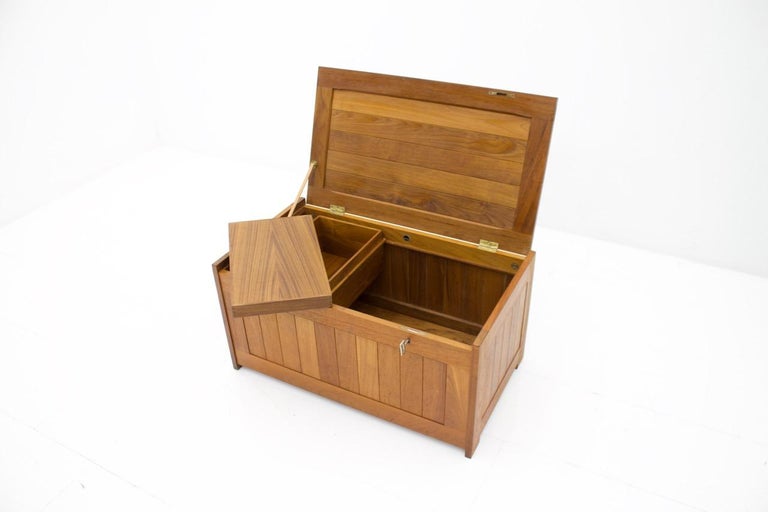 Teak Wood Blanket Box Chest by O Schjøll and B.K. Handest for Randers