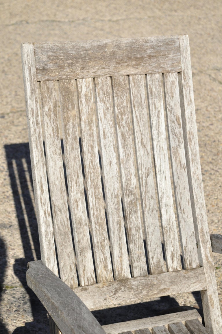folding pool lounge chairs on Teak Wood And Brass Folding Steamer Deck Lounge Pool Chair Chaise Lounge A Pair For Sale At 1stdibs