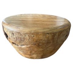Teak Wood Burl Table, Modern Organic