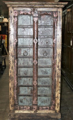 Teak Wood Cabinet from 19th Century Doors and Recycled Wood
