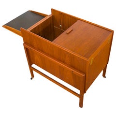 Teak Wood Folding Bar Cabinet by Andreas Hansen Mid-Century Modern