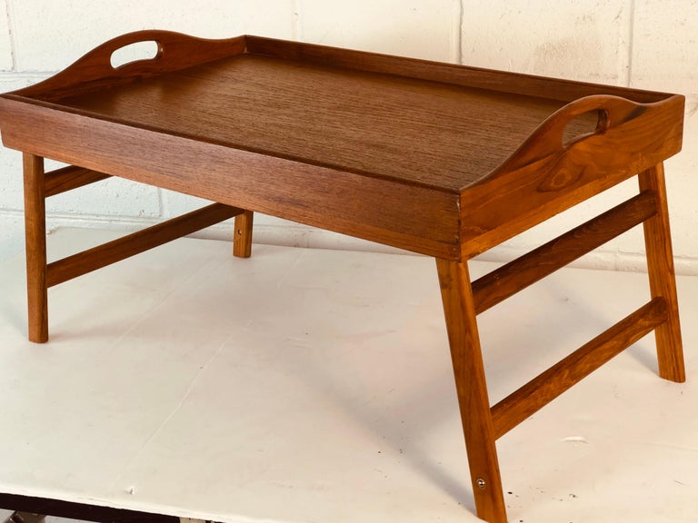 Teak Wood Folding Breakfast Serving Tray at 1stDibs