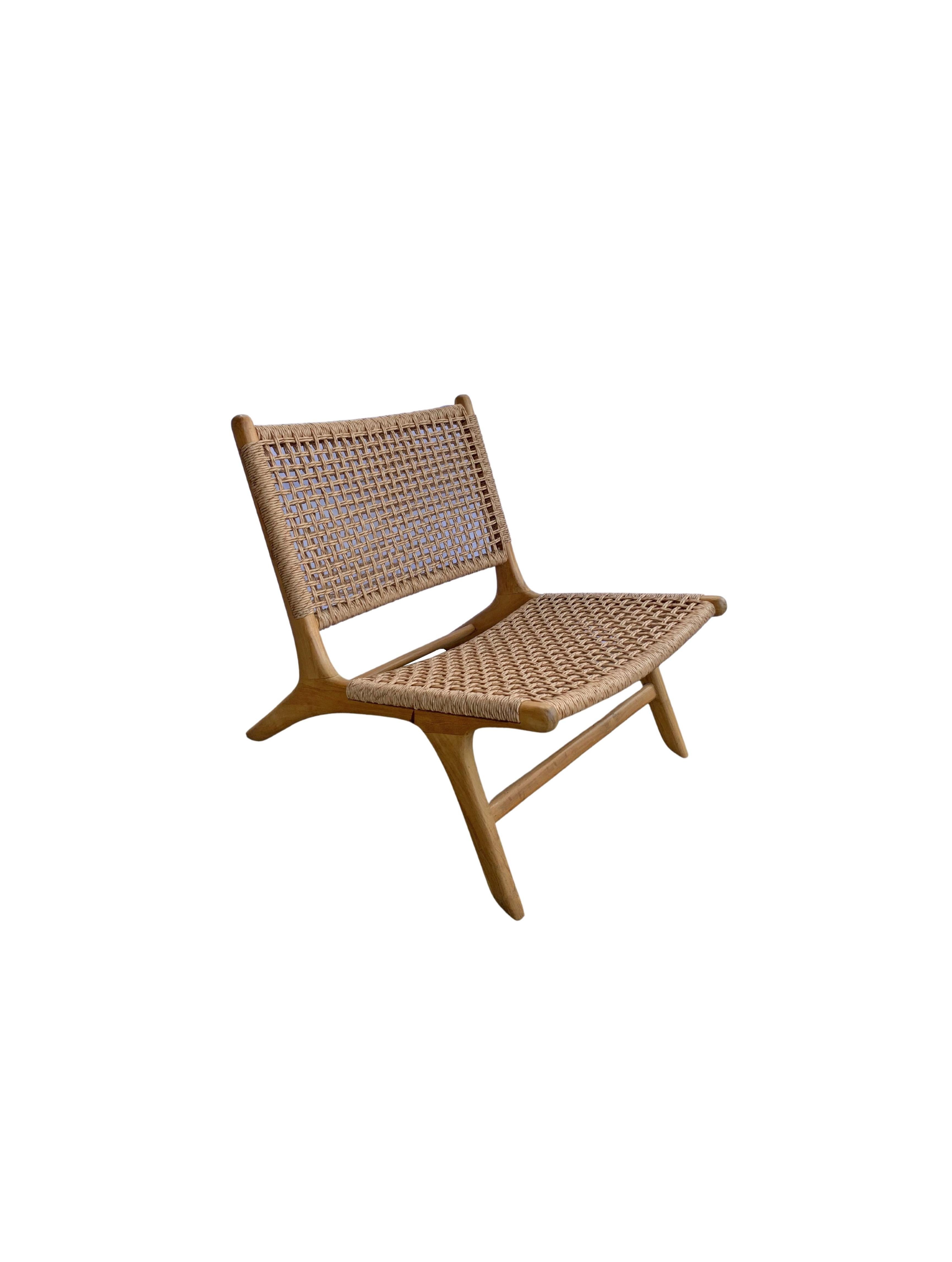 Modern Teak Wood Framed Lounge Chair