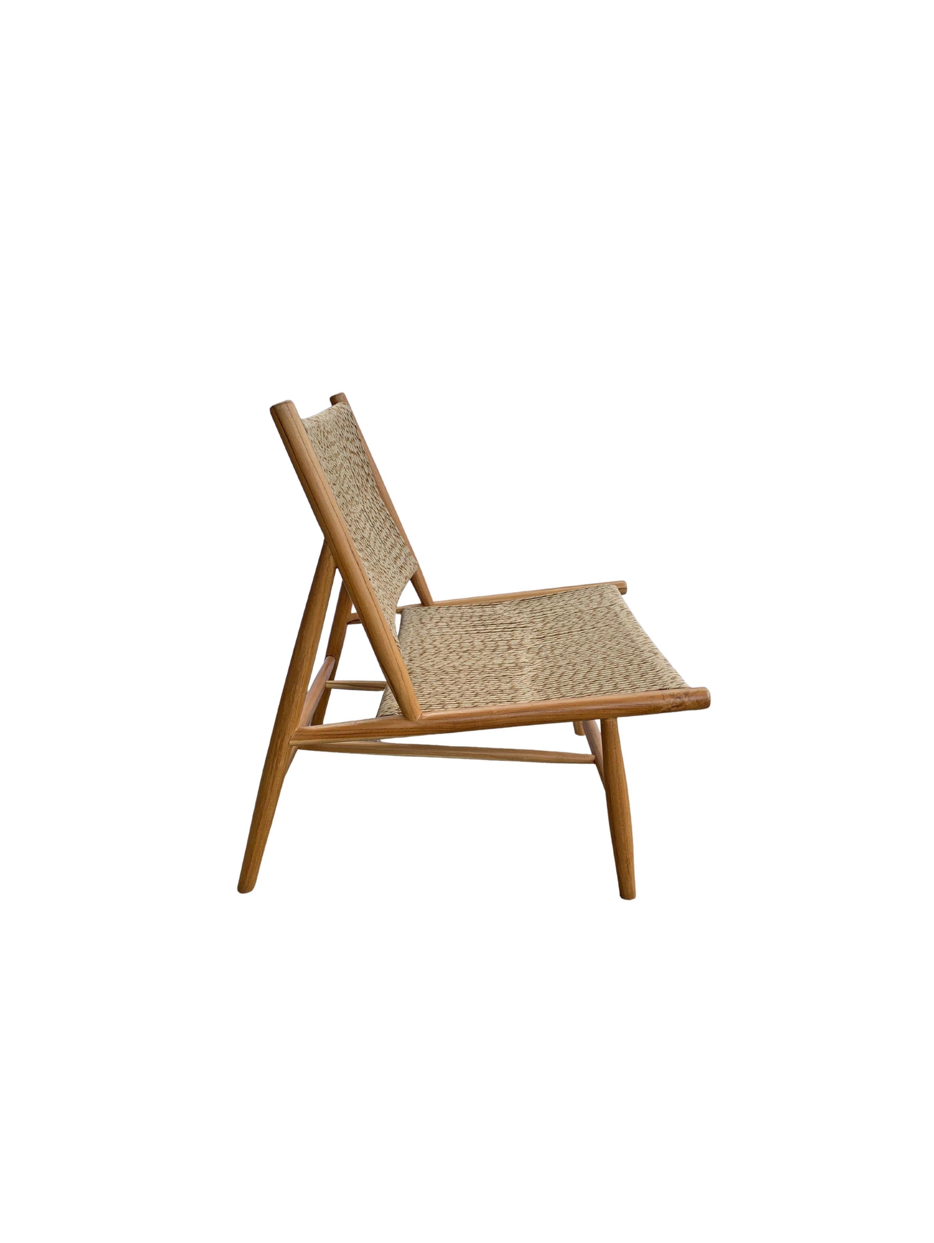 Modern Teak Wood Framed Lounge Chair
