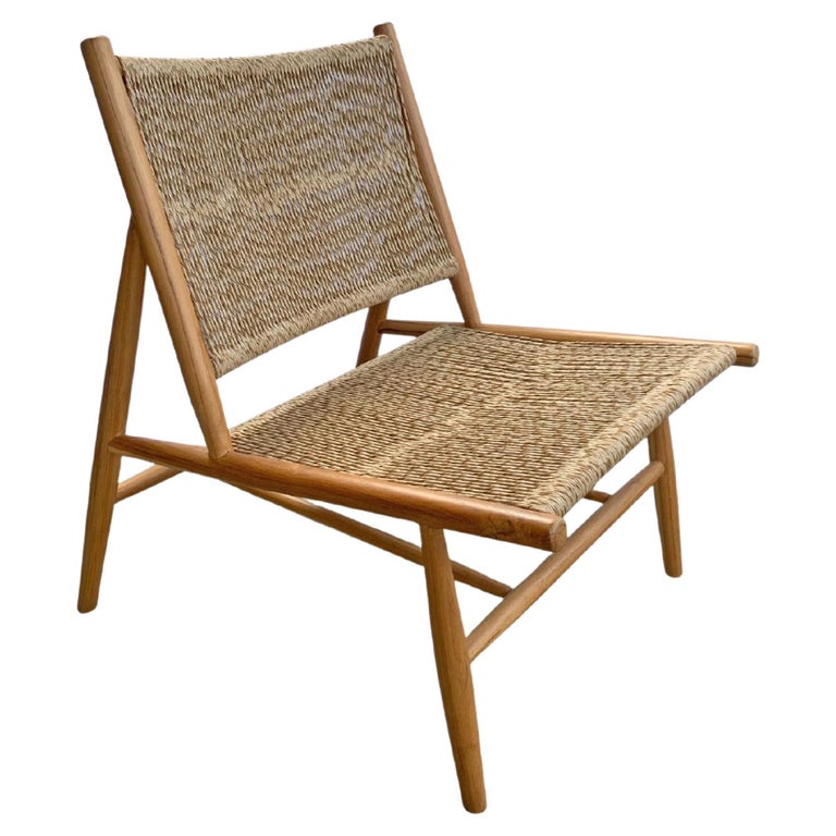 Teak Wood Framed Lounge Chair For Sale at 1stDibs