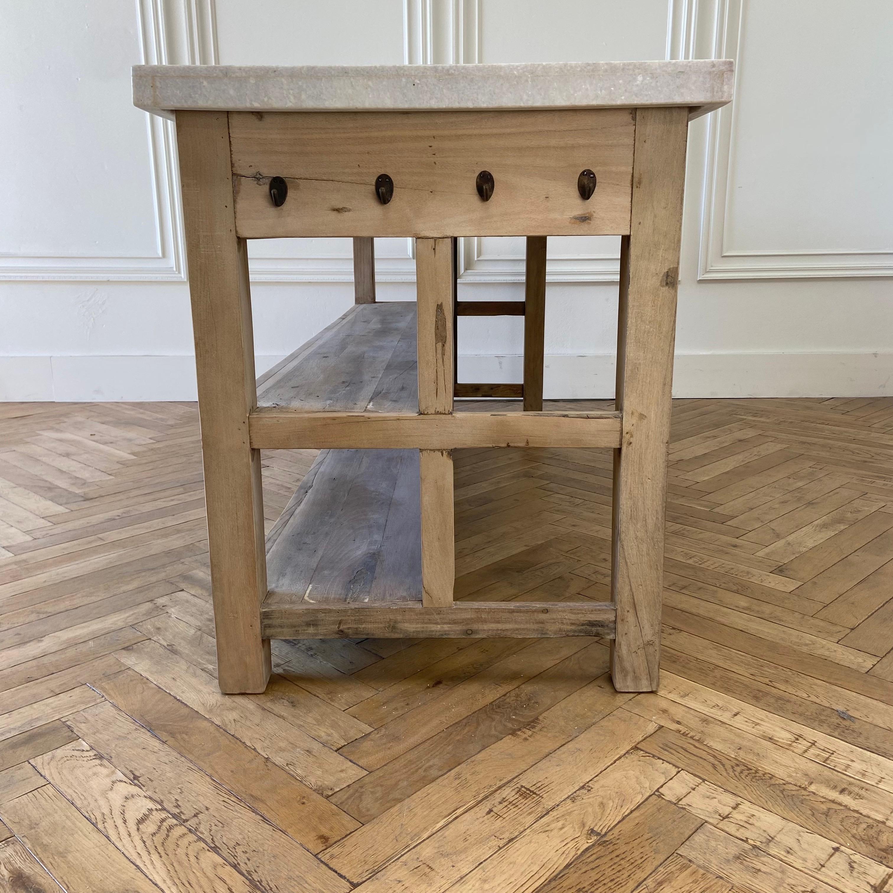 kitchen island with marble top