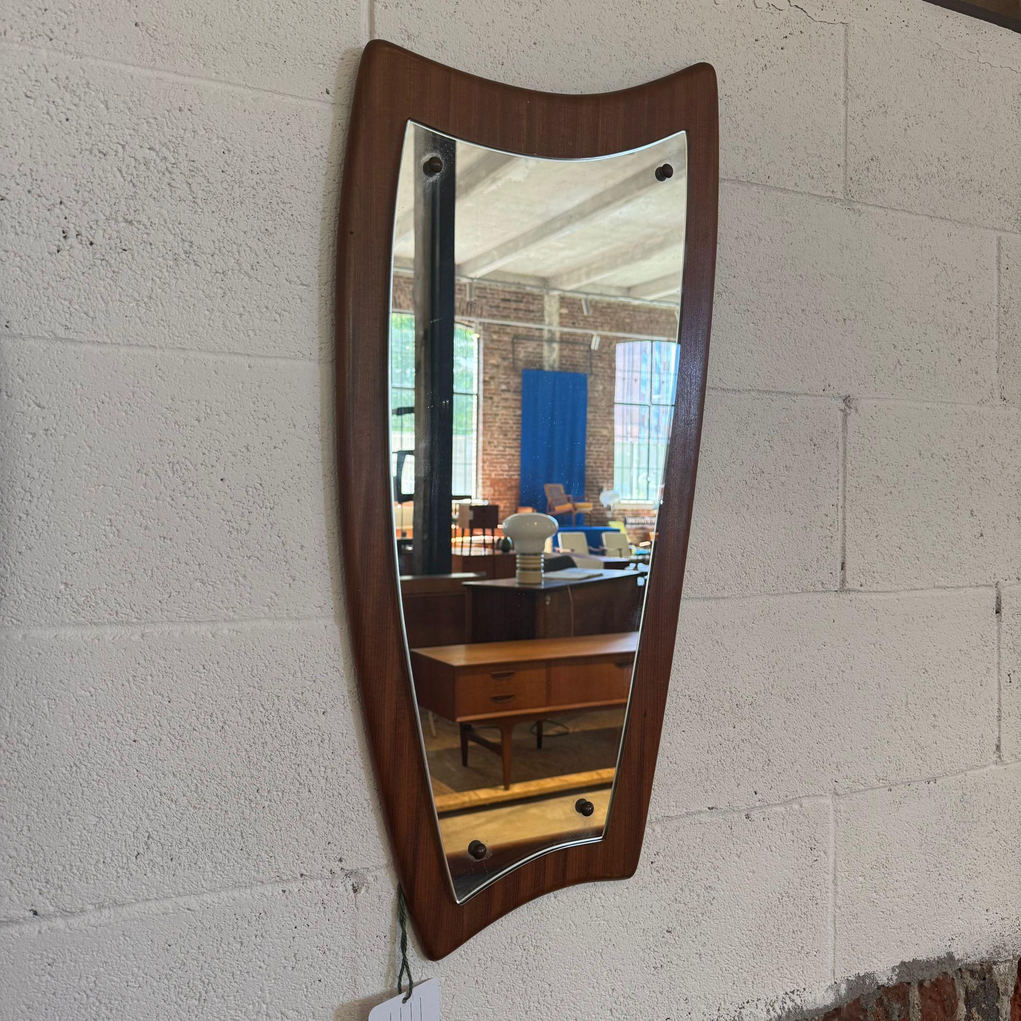 Mid-Century Modern Teak wood mirror, Denmark 1960 en vente