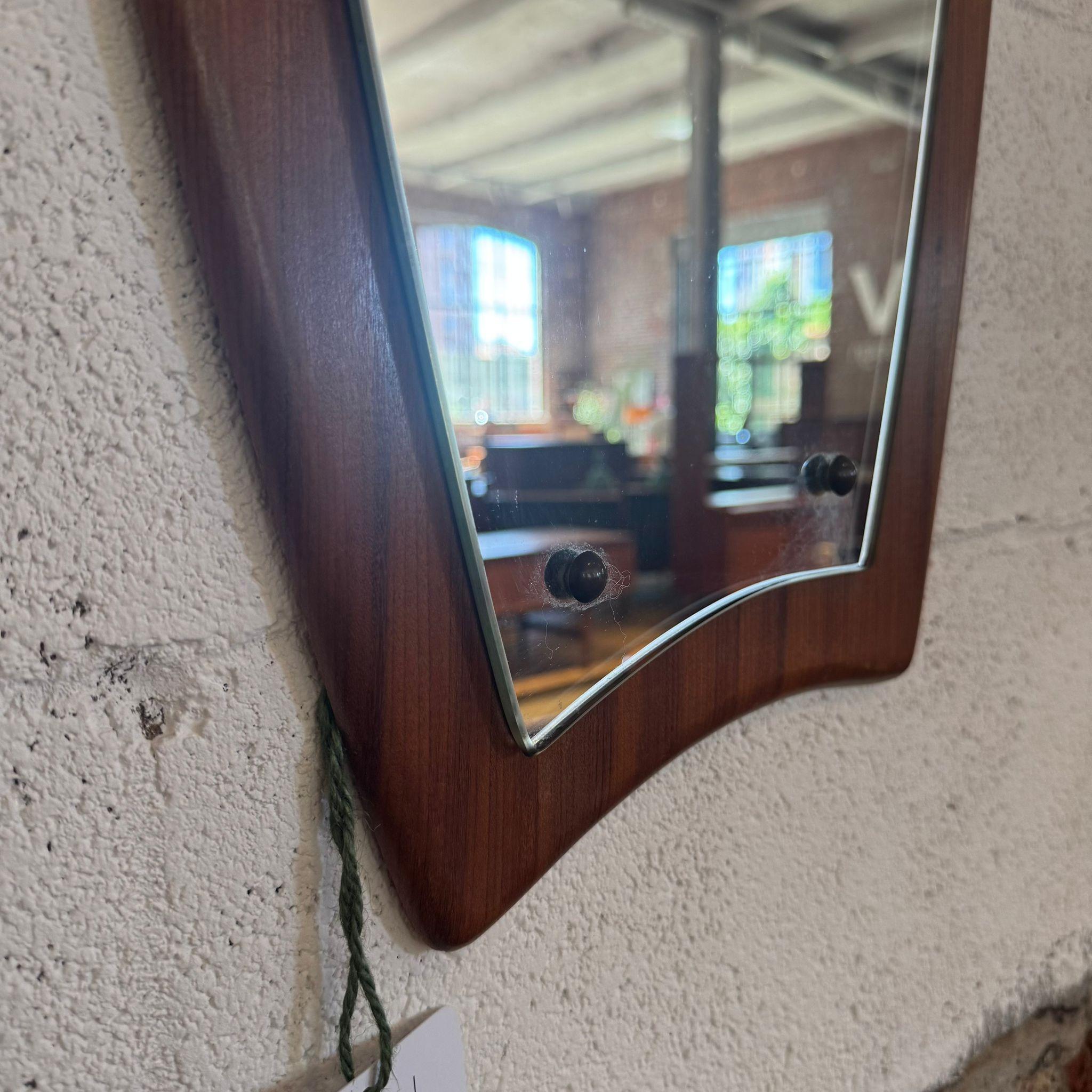 Placage Teak wood mirror, Denmark 1960 en vente