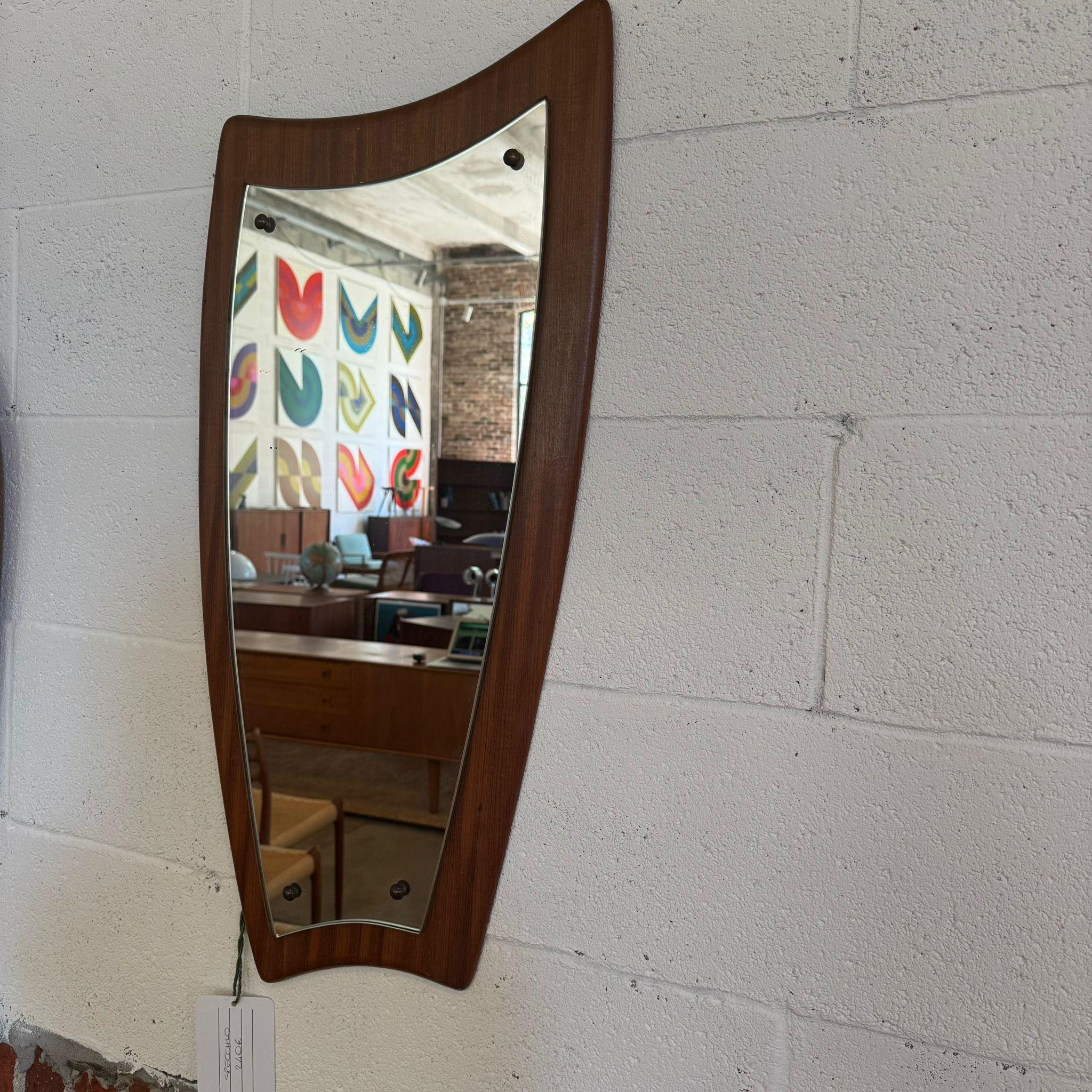 Mid-20th Century Teak wood mirror, Denmark 1960 en vente