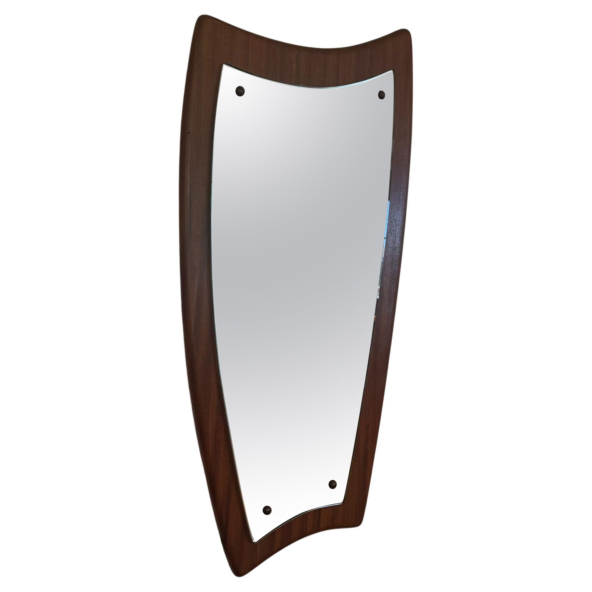 Teak wood mirror, Denmark 1960