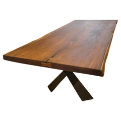 Tavolo da pranzo in legno di teak per esterni - Tavolo in legno di teak per esterni - Tavolo Nature con bordi vivi