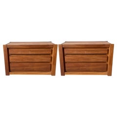 Vintage Teak Wood Pair Maison Regain Nite Stands, France, 1970s