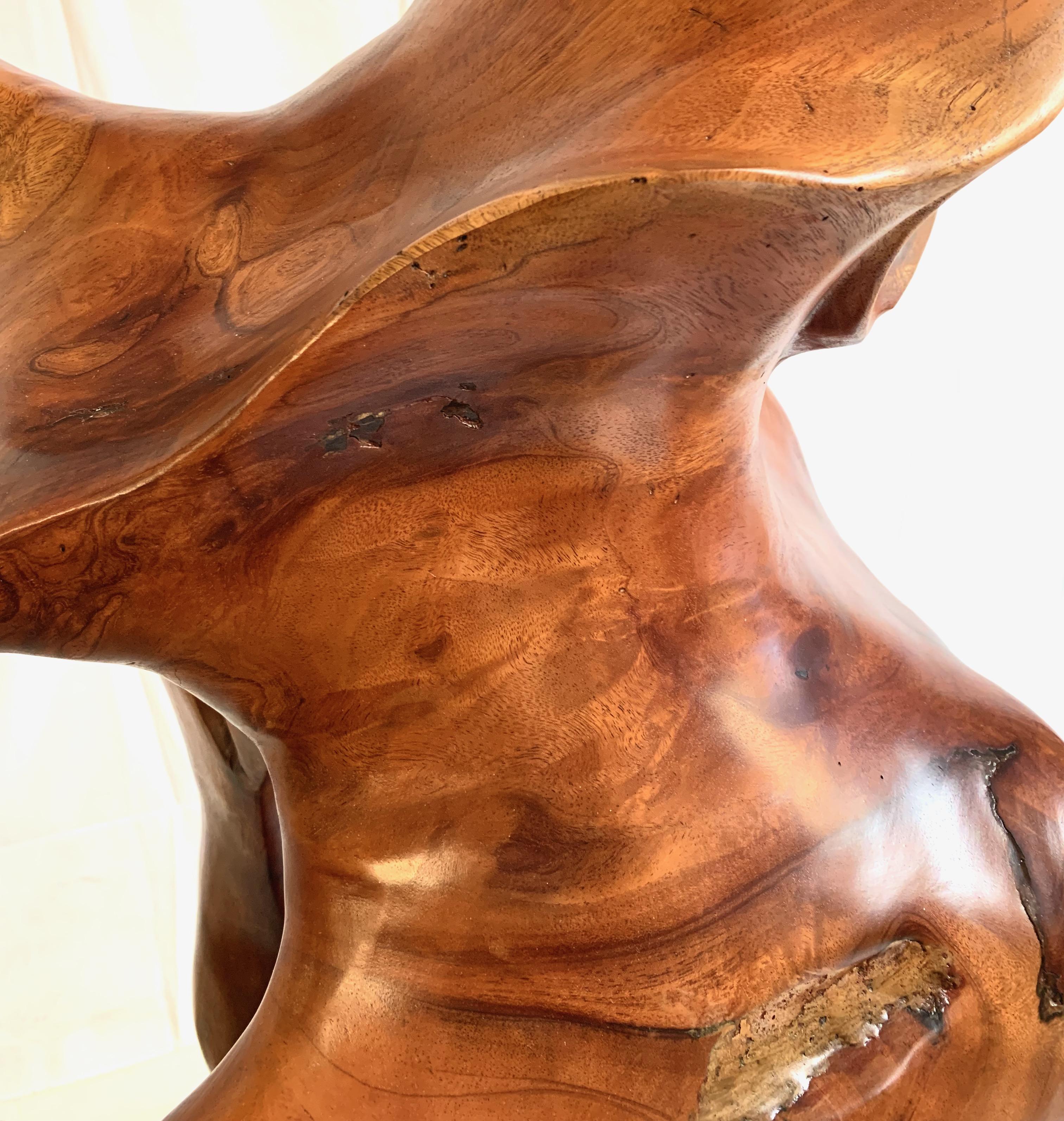 Contemporary Teak Wood Sculpture For Sale