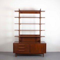 Teak wood sideboard with adjustable shelves - Swiss Teak - Switzerland - c. 1960