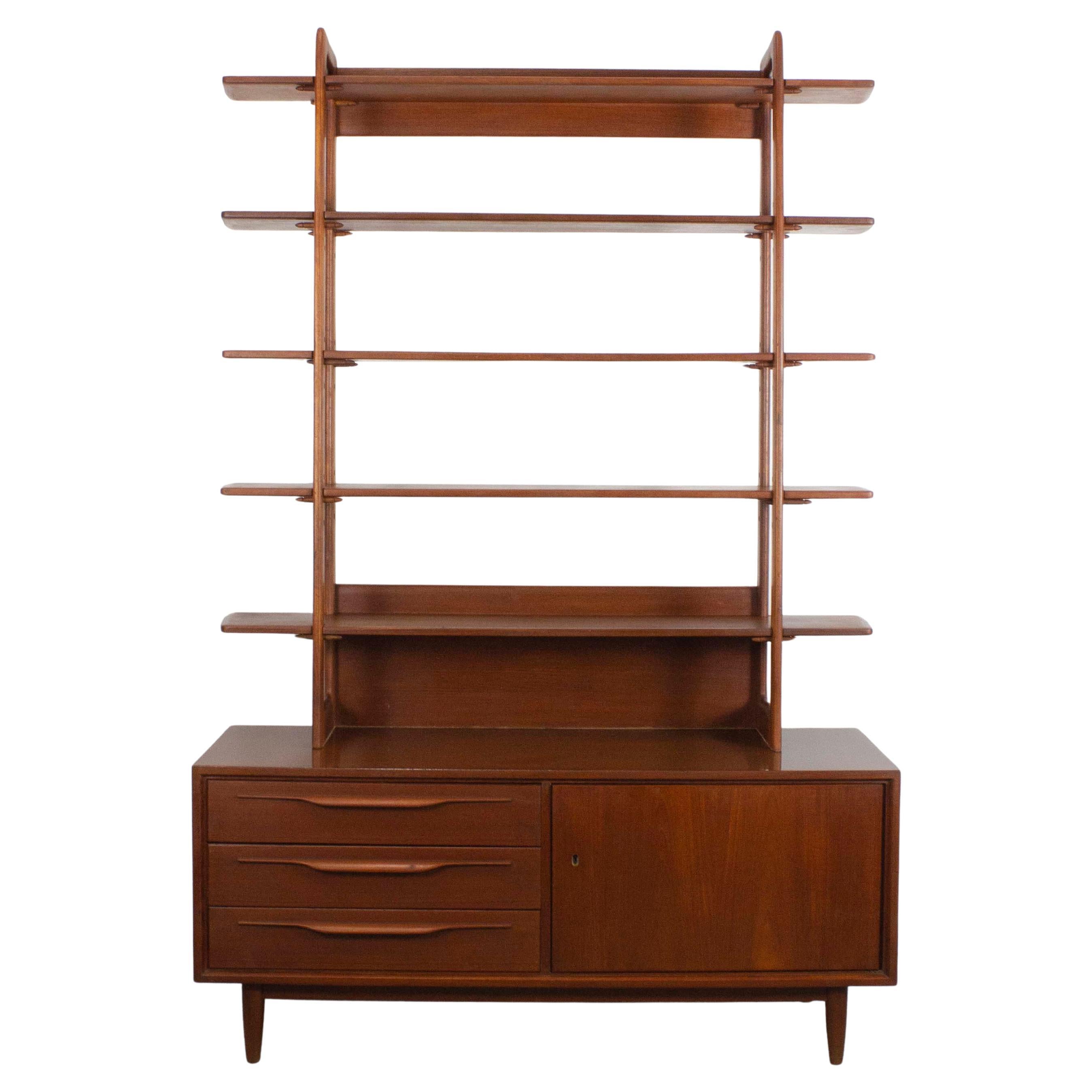 Teak wood sideboard with adjustable shelves - Swiss Teak - Switzerland - c. 1960 im Angebot