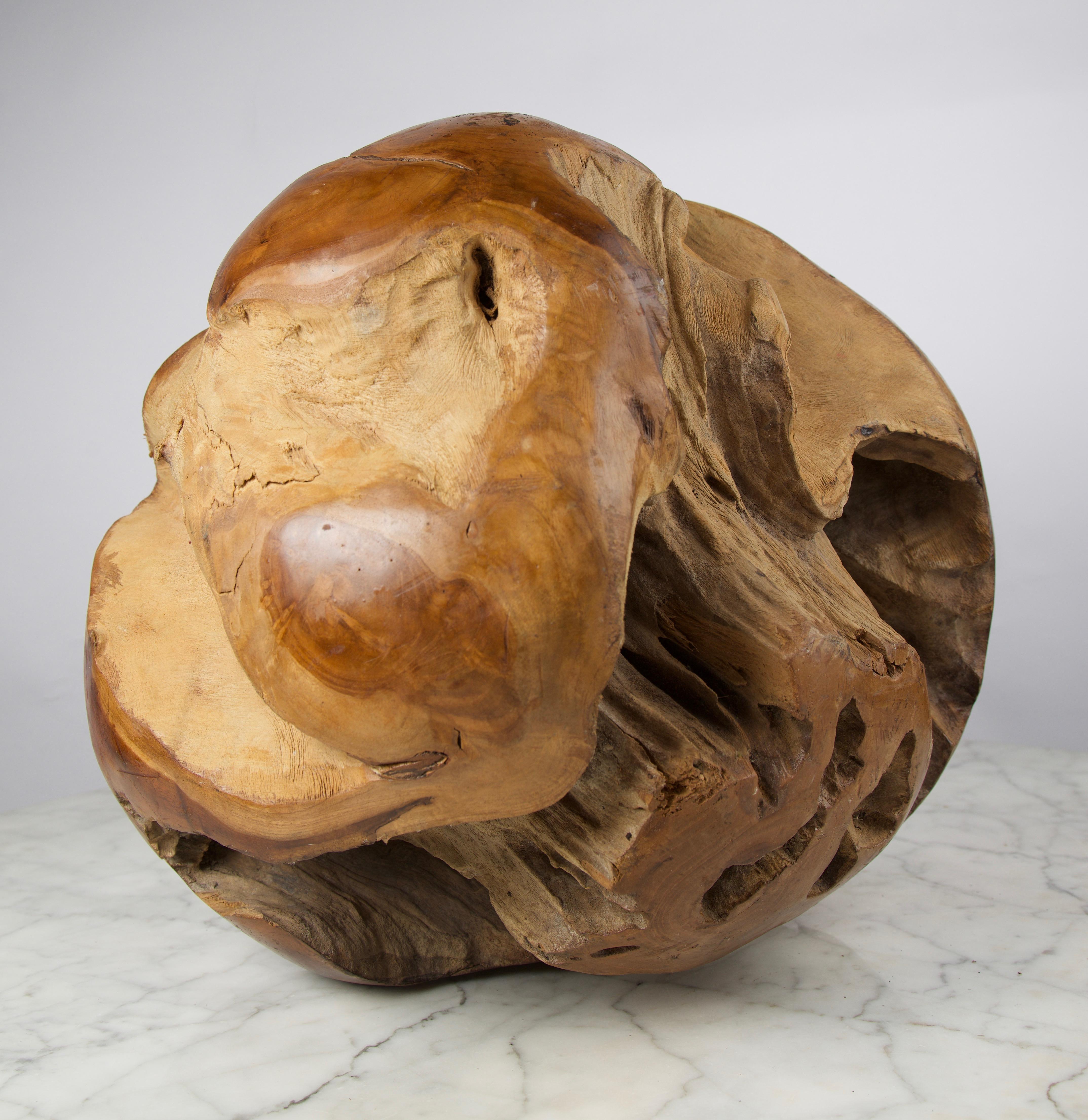 Malese Scultura di sfere e sfere in legno di teak in vendita