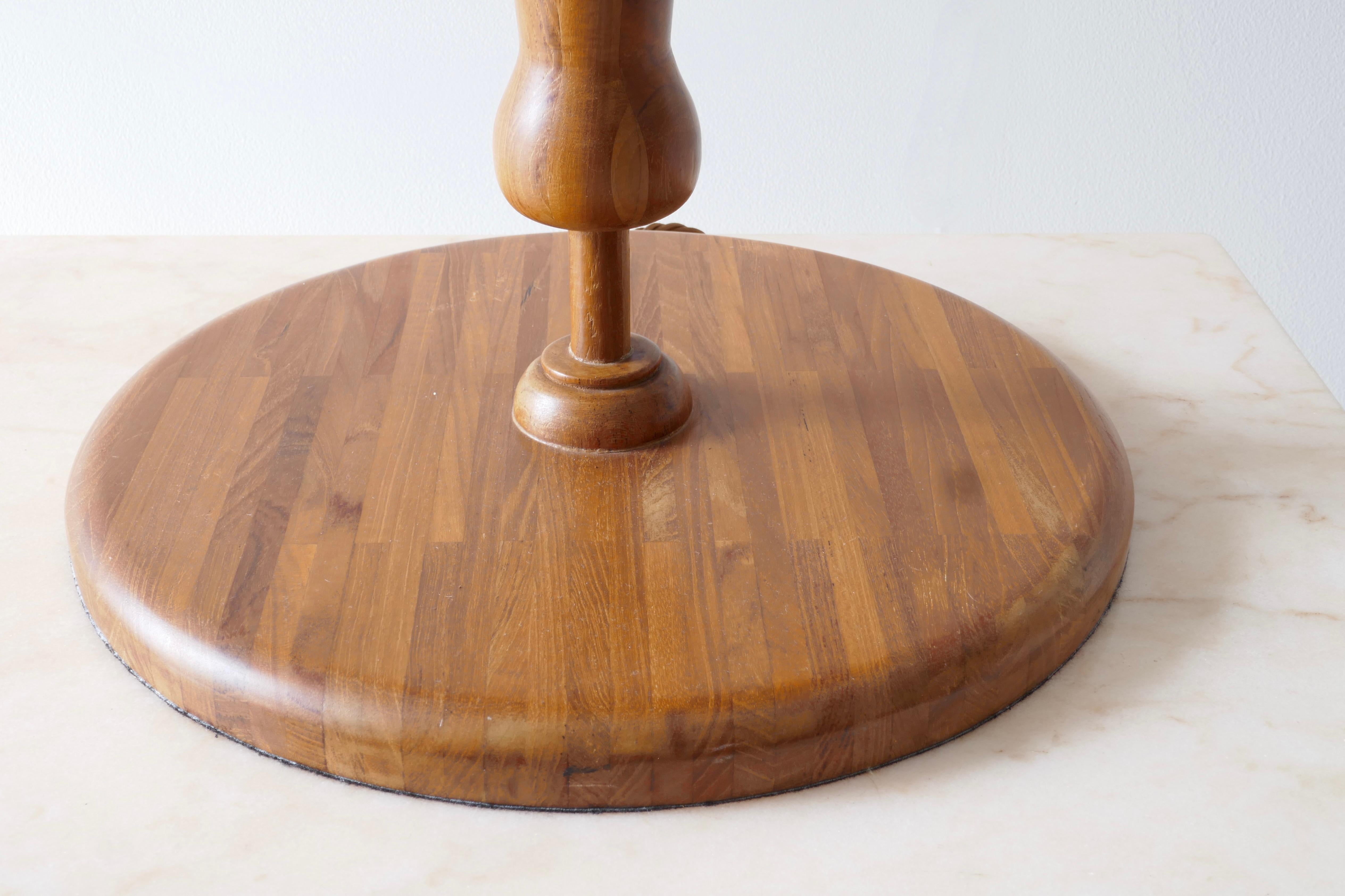 Teak Wood Table Lamp, Italy, 1970s In Good Condition In London, GB