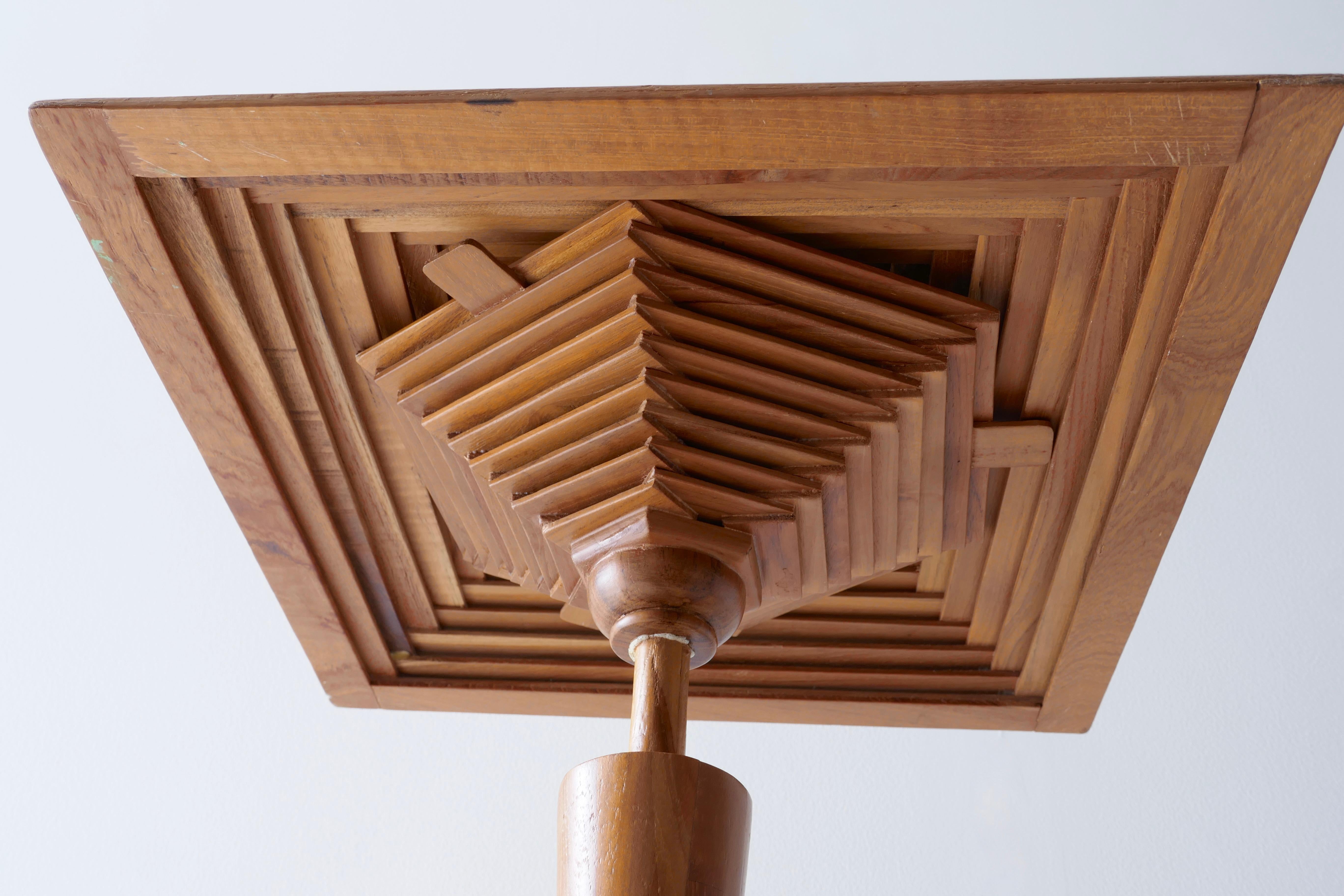 Teak Wood Table Lamp, Italy, 1970s 2