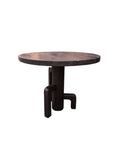 Teak Wood Table, Stunning Wood Textures Dark Brown Finish, Modern Organic