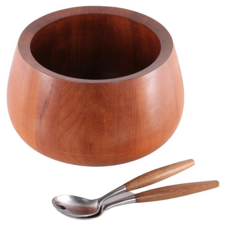 Teak Wooden Bowl and Salad Servers by Jens Quistgaard Made in