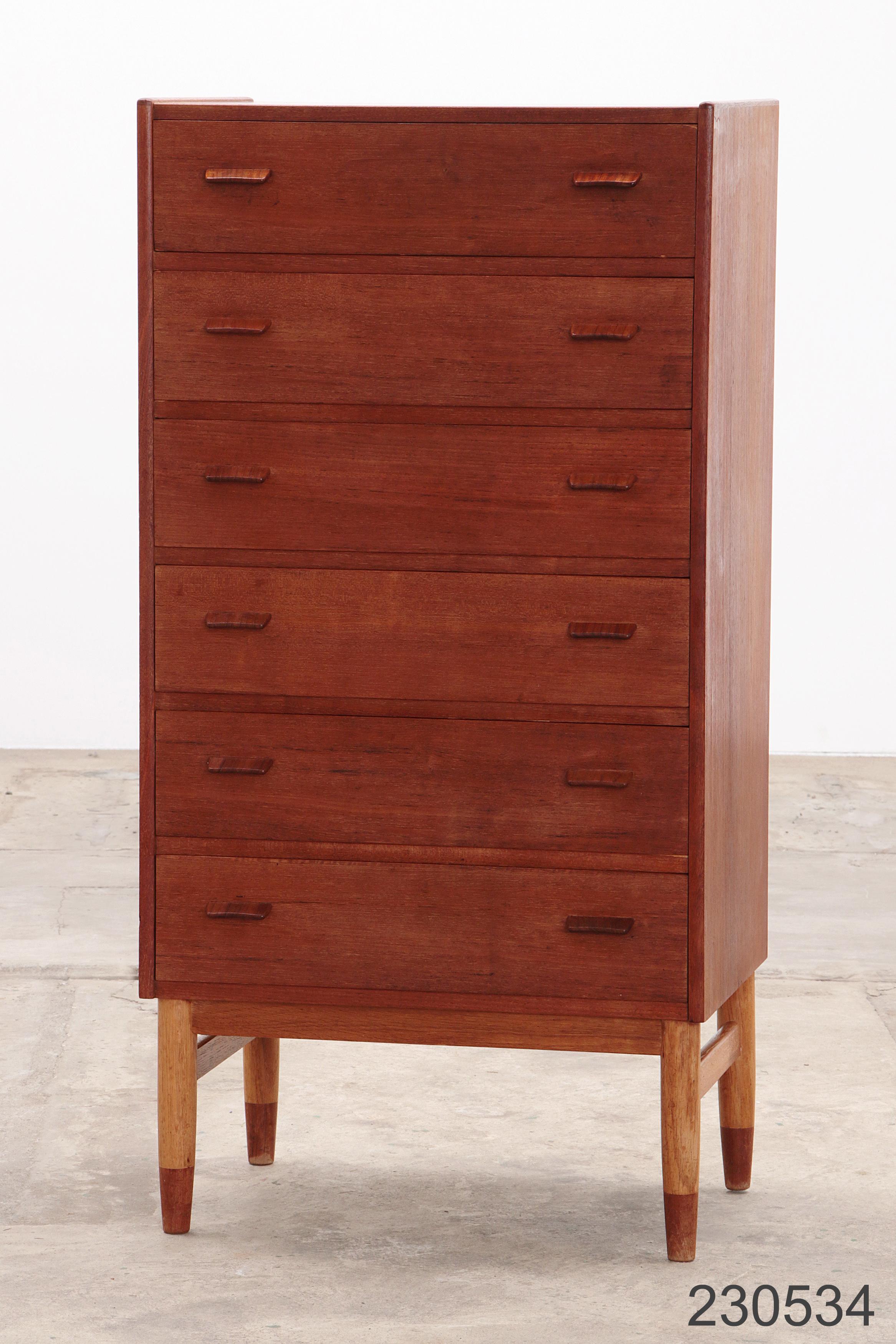 Teak wooden chest of drawers by Poul Volther by Munch Mobler, Denmark For Sale 12