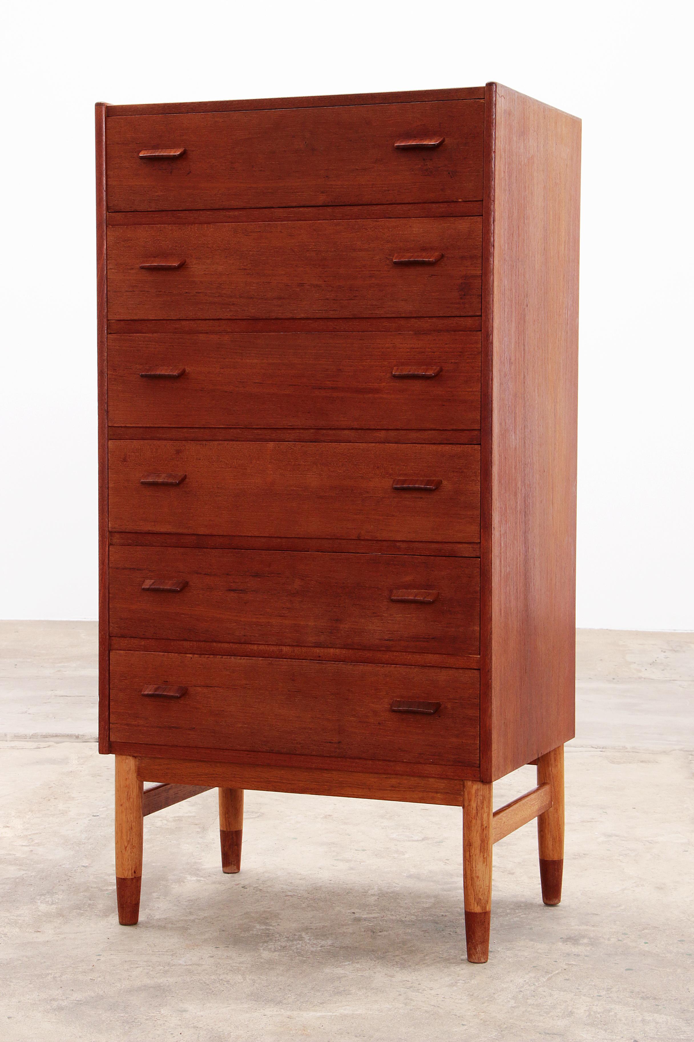 Teak wooden chest of drawers by Poul Volther by Munch Mobler, Denmark For Sale 1