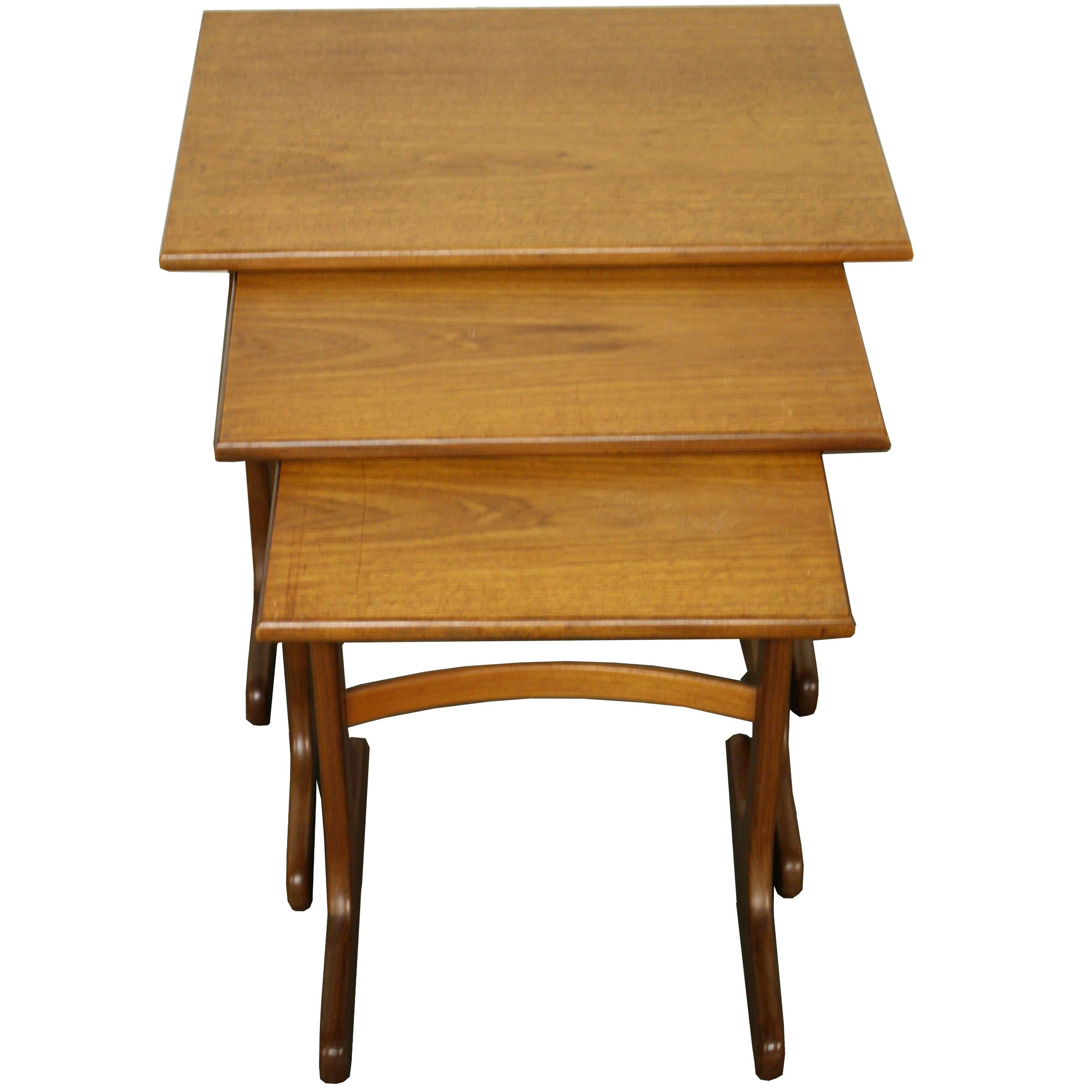 Teak Wooden Fresco Nesting Tables by G Plan 1950s