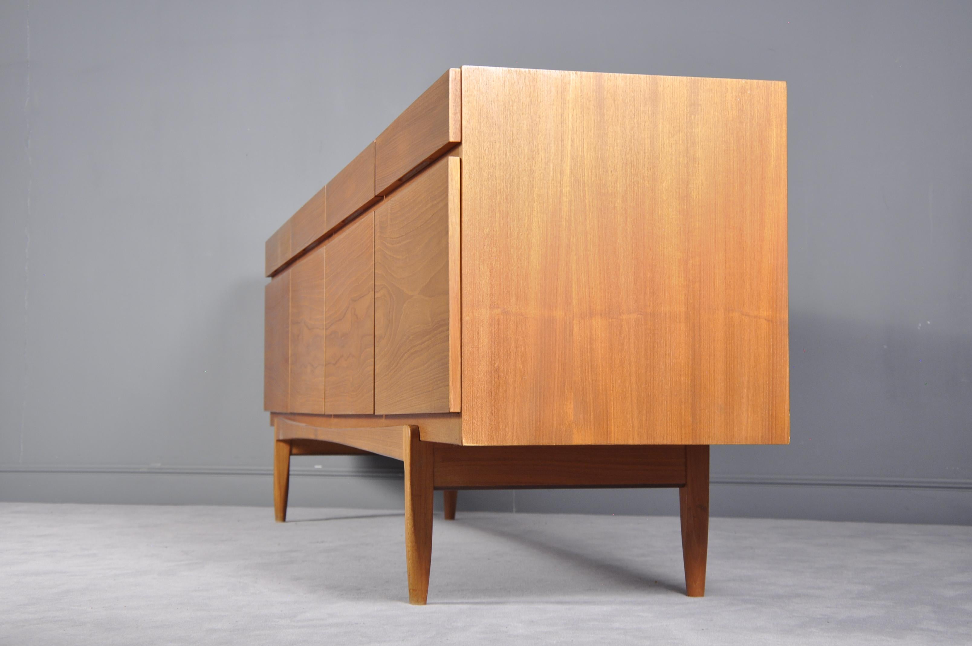 Scandinavian Modern Teak Wooden Sideboard Model 66 by Ib Kofod-Larsen for Faarup Møbelfabrik, 1960s