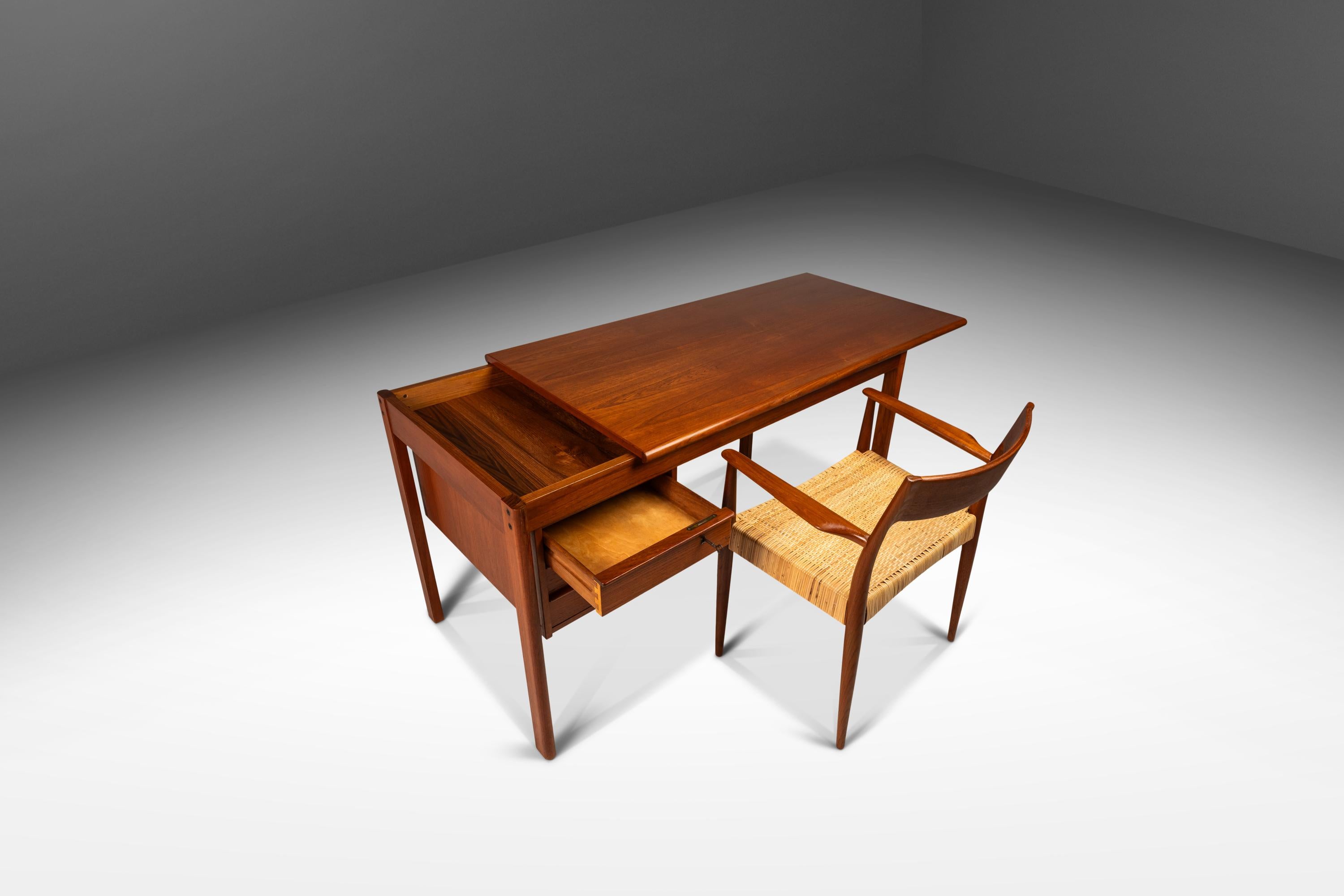 Teak Writer's Desk with Sliding Top by Peter Løvig Nielsen for Løvig Dansk, 1960 3