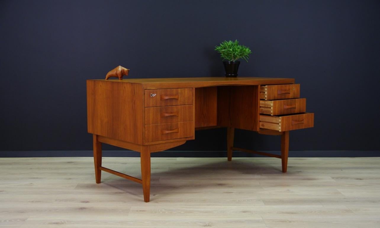 Teak Writing Desk Retro Vintage 1960-1970 Danish Design In Good Condition In Szczecin, Zachodniopomorskie